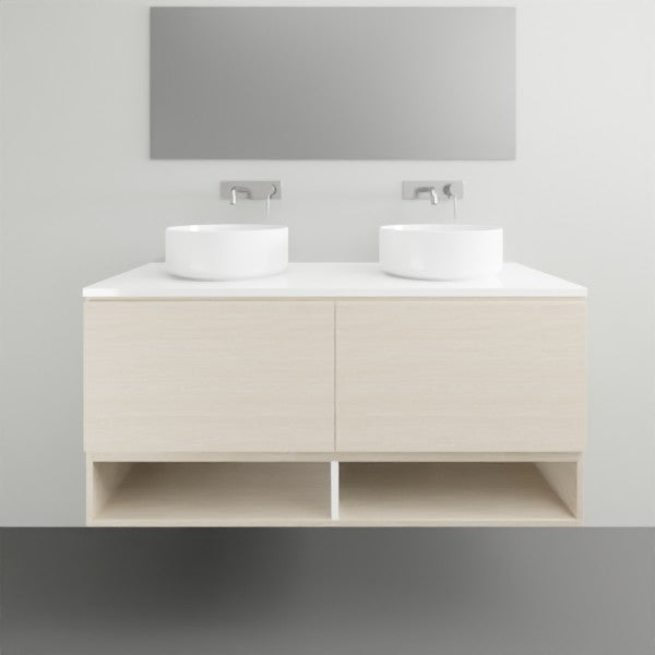 ADP Glacier Lite Shelf Slim Vanity with Solid Surface Top - Modern Bathroom Storage Solution for Small Spaces, Perfect for Makeup Organization and Bathroom Essentials