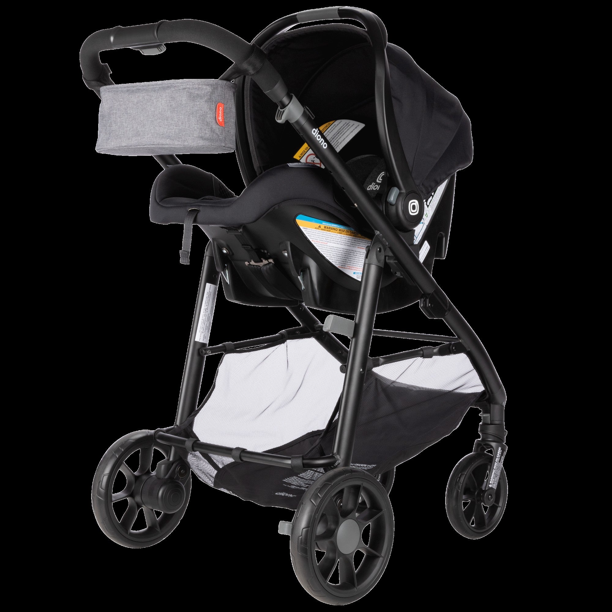Diono Quantum 4-in-1 3-in-1 Convertible Travel System Car Seat & Stroller Combo - Gray Slate | Safe for Newborns to Toddlers | Perfect for Air Travel, Road Trips & Daily Use