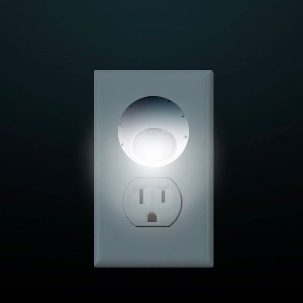 4-Pack Plug-in Night Light with Light Sensor, Warm White LED Bedroom Lights, 360° Rotating Swivel Base - Perfect for Hallways, Nurseries, Bathrooms & Staircases