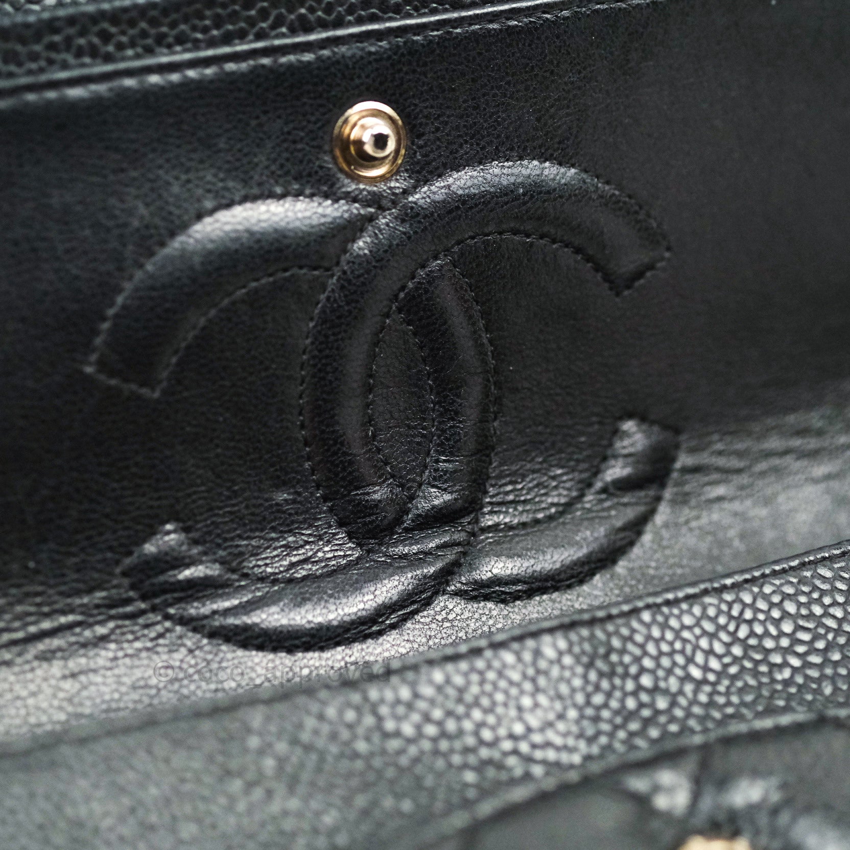 Chanel Classic Medium Double Flap Bag Black Caviar Leather with Silver Hardware - Luxury Shoulder Bag for Women, Perfect for Work, Evening Events & Special Occasions