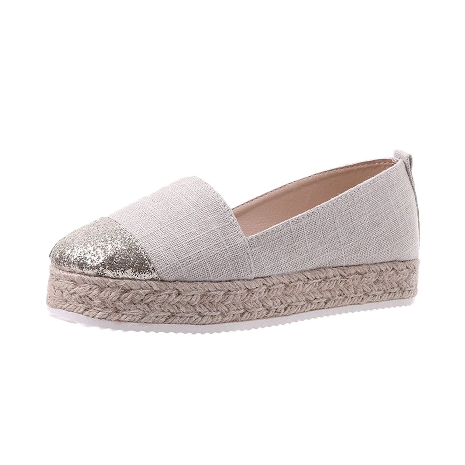 Hemp Women's Platform Rope Shoes - Woven Canvas Casual Sneakers for Women | Comfortable & Stylish for Everyday Wear, Walking, and Outdoor Activities