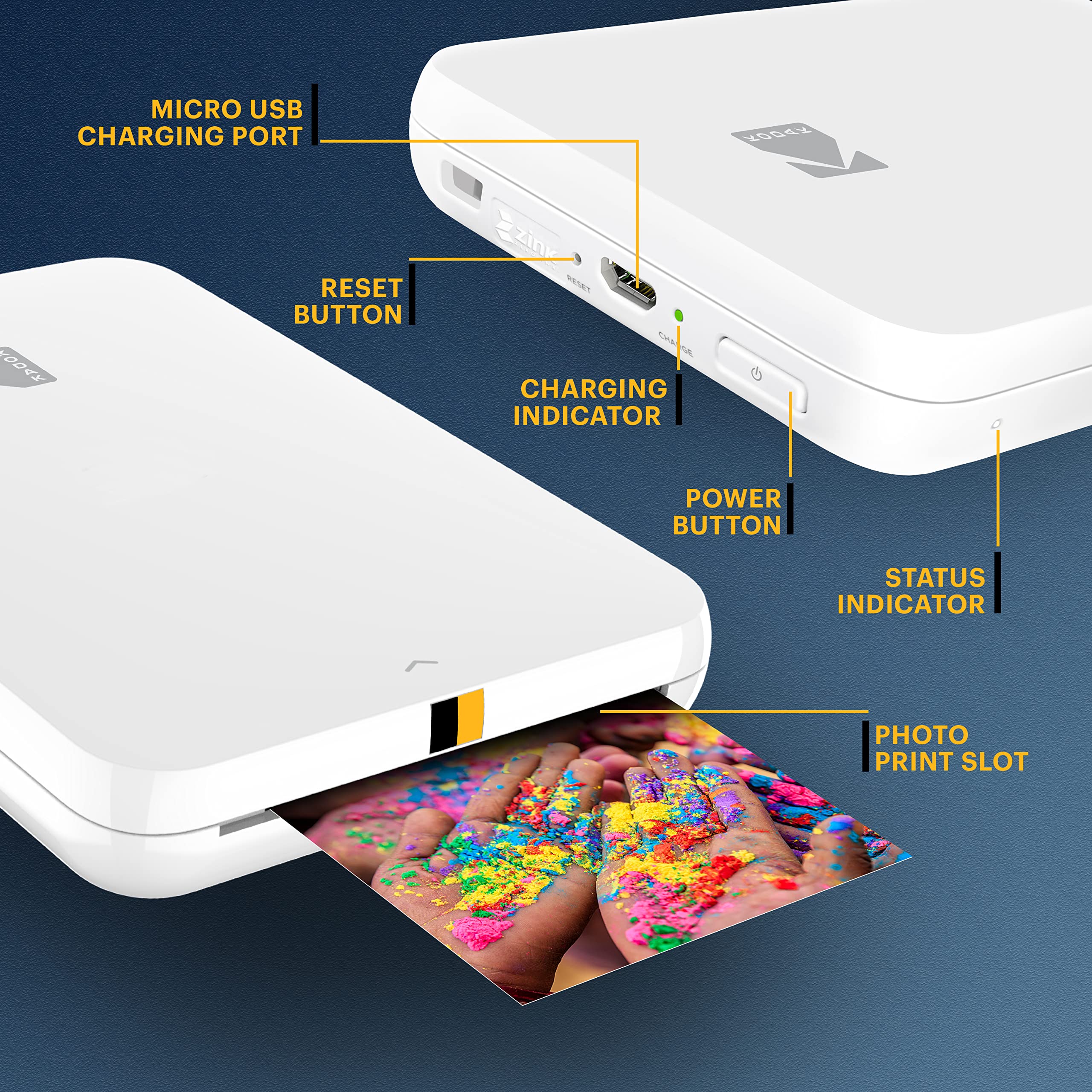KODAK Step Slim Instant Smartphone Photo Printer - Wireless Portable Bluetooth Photo Printer for iOS & Android - Print 2x3
