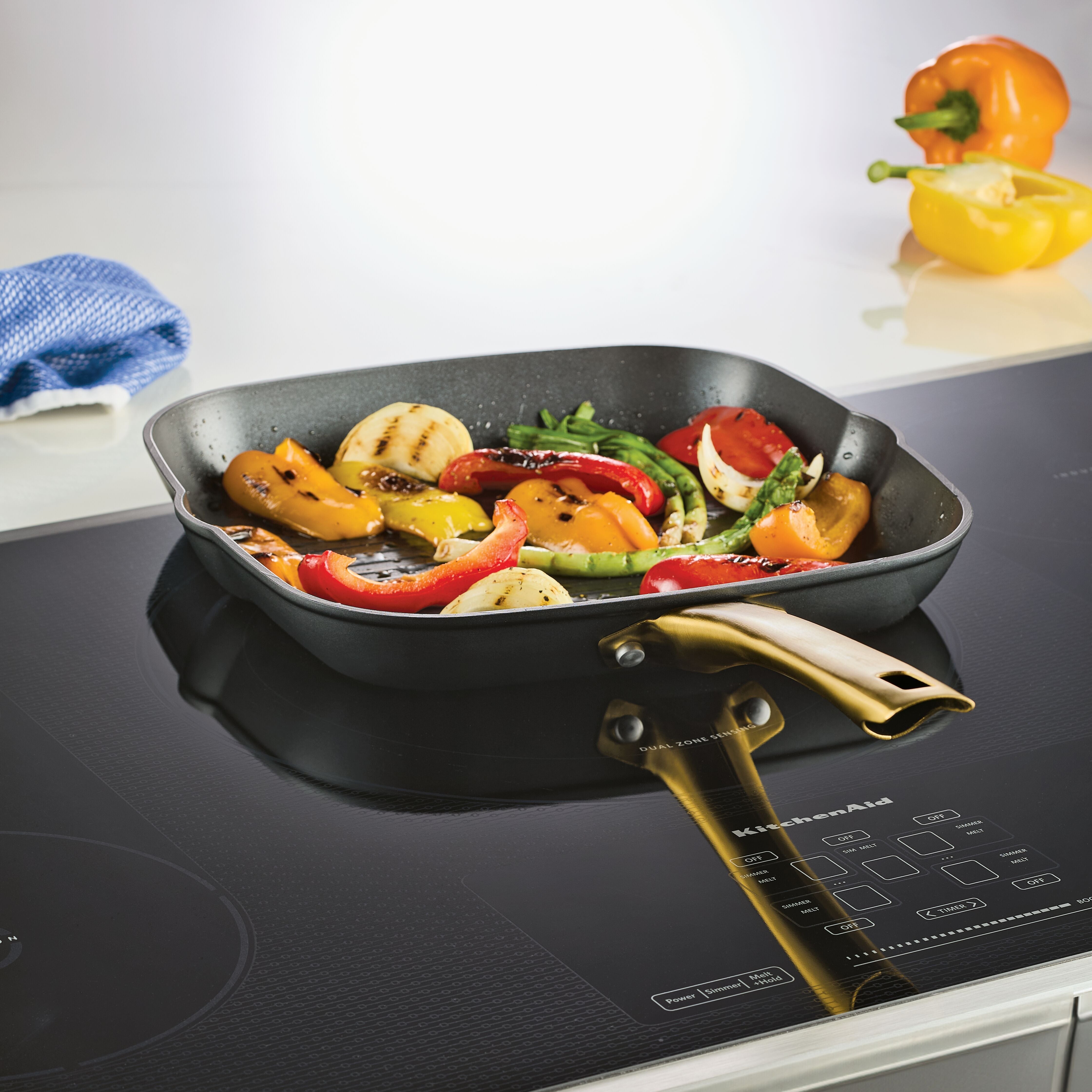 11 Inch Ceramic Nonstick Square Grill Pan - Healthy Cooking, Even Heat Distribution - Perfect for Indoor Grilling, Steaks, Vegetables & More