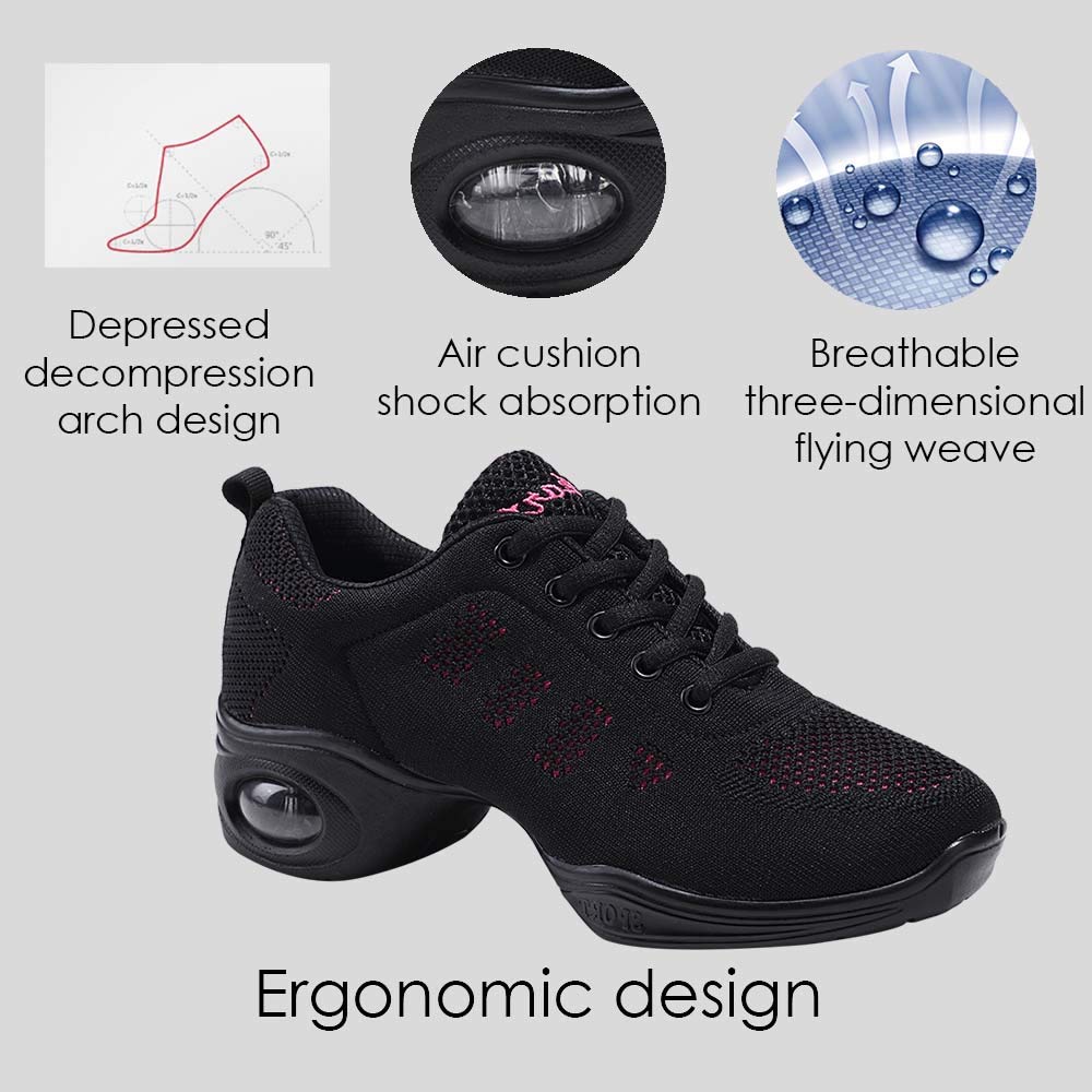 CERYTHRINA Women's Jazz Dance Shoes - Lace-Up Sneakers for Modern & Platform Dance - Comfortable Walking Shoes for Jazz, Ballet, Hip Hop & Theater Performances | Perfect for Dance Classes, Performances & Casual Wear
