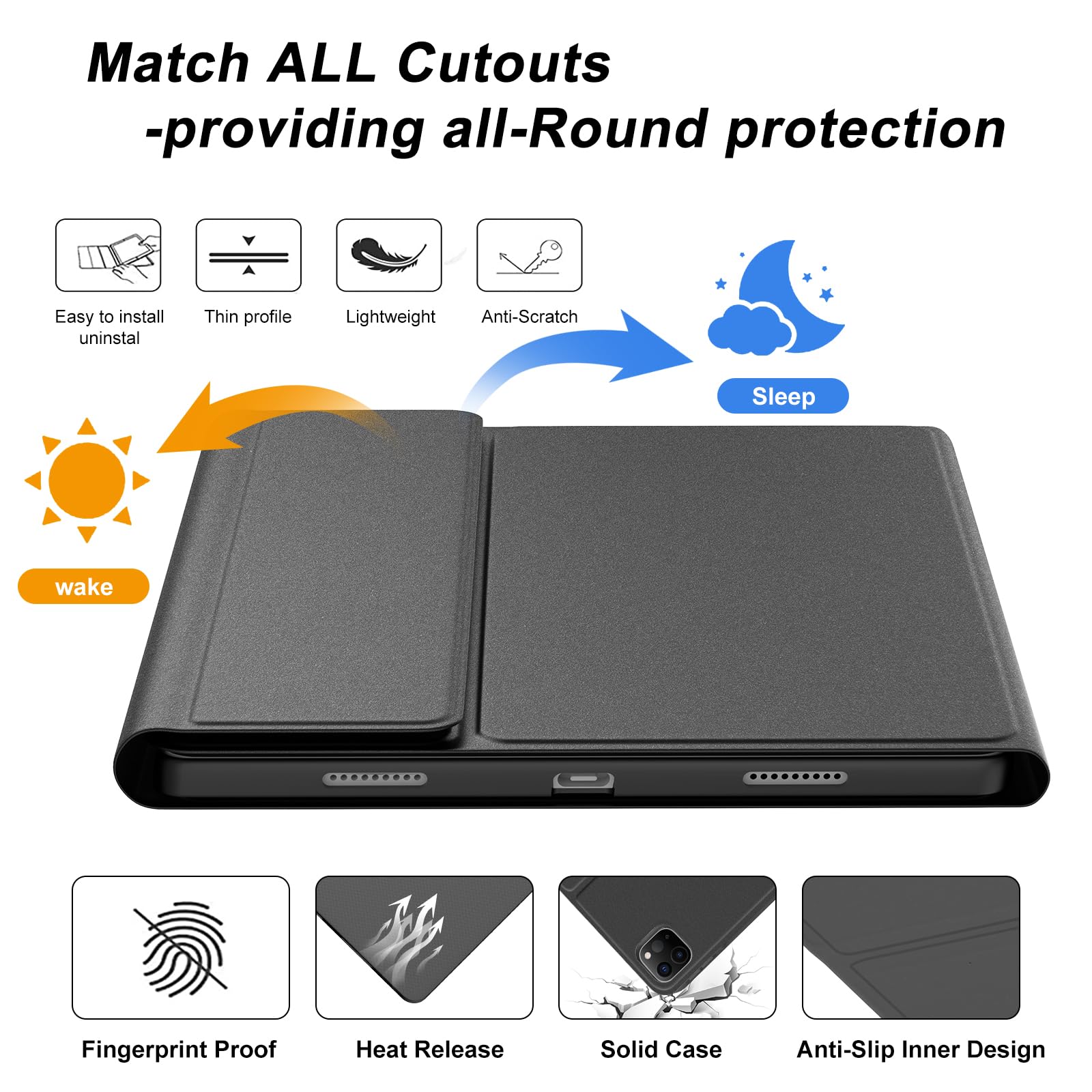 D DINGRICH iPad Pro 12.9 Case with Backlit Keyboard (2022 6th Gen & 2021 5th Gen Compatible) - Magnetic Detachable Keyboard with Apple Pencil Holder, Auto Sleep/Wake - Perfect for Work, Study & Travel - Black
