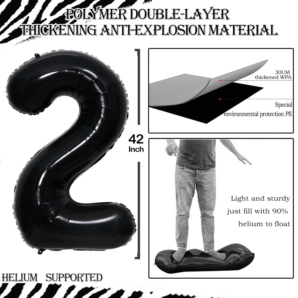 GOER 42 Inch Black Foil Number Balloons 2025 - New Year Eve Party Decorations, Graduation Celebration Supplies - Perfect for NYE Countdown Events, Birthday Parties & Anniversary Decor