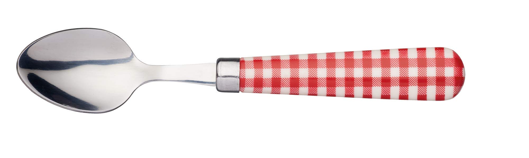 Kitchencraft Red Gingham Printed Spoon - Classic Checkered Design for Cooking, Baking & Serving - Perfect for Kitchen, Picnics & BBQ Parties