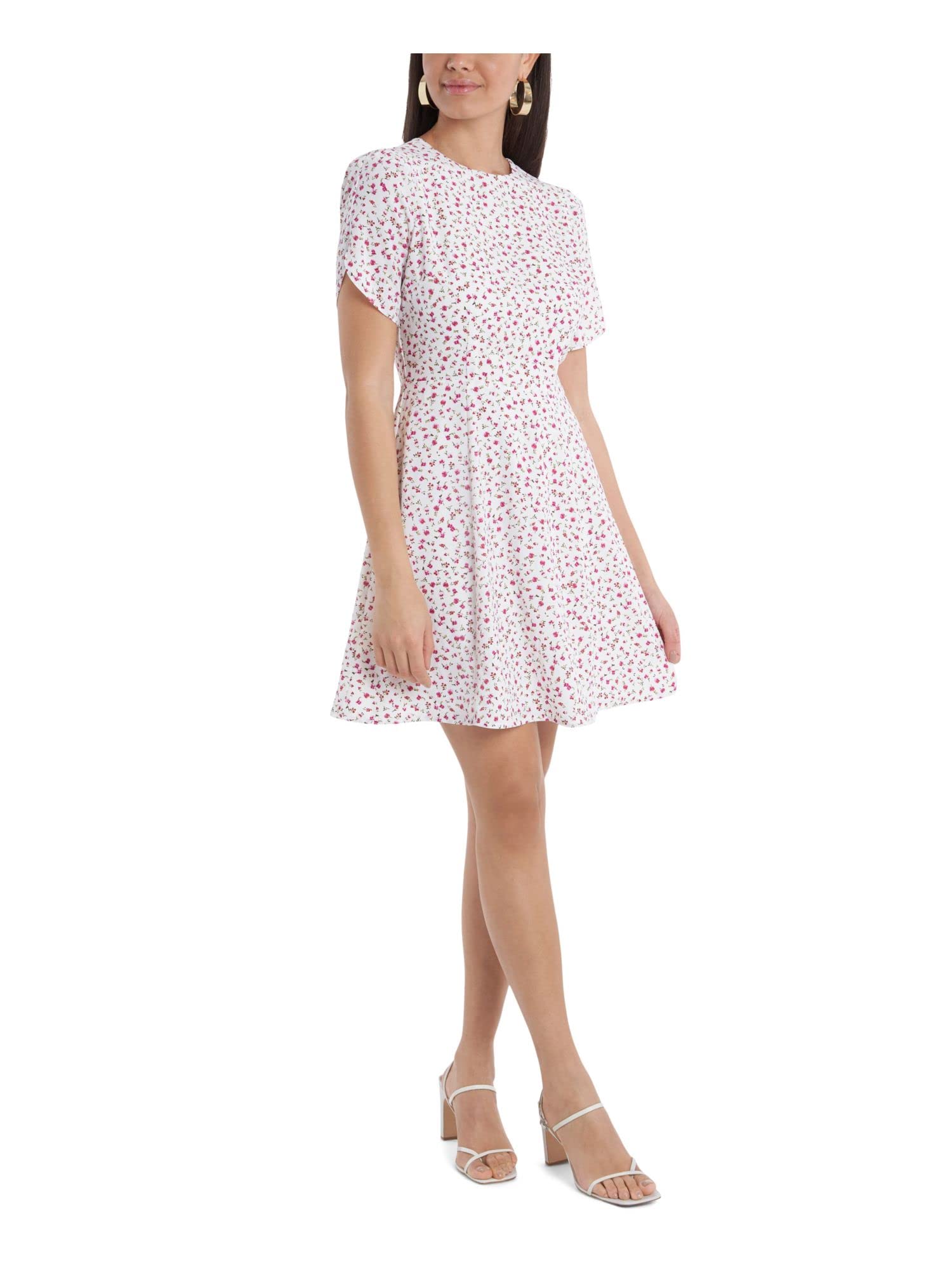 1.STATE Women's Short Sleeve Mini Dress - Casual Summer Flowy Dress for Beach, Party & Everyday Wear