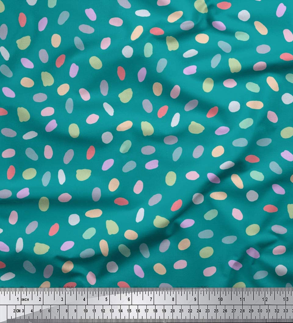 Soimoi Moss Georgette Green Fabric by The Yard - 42 Inch Wide Brush Stroke Abstract Printed Textile for Dresses, Scarves & Home Decor | Artistic Floral Design Fabric for DIY Sewing Projects & Fashion Design