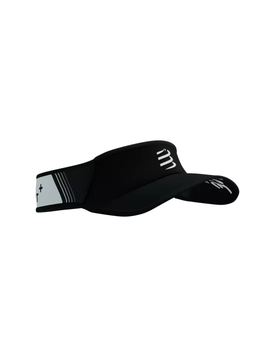 Compressport Unisex Ultralight Running Visor - Black/White - Breathable Sun Protection for Men & Women - Perfect for Marathon, Hiking & Outdoor Sports