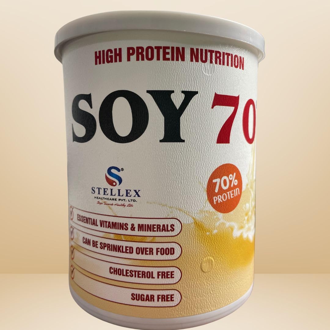 Organic Soy Protein Powder 70 | Cholesterol, Gluten & Sugar Free Plant-Based Protein for Muscle Growth & Recovery | 200g High Protein Supplement | Vegan Protein Powder for Smoothies, Baking & Post-Workout Nutrition