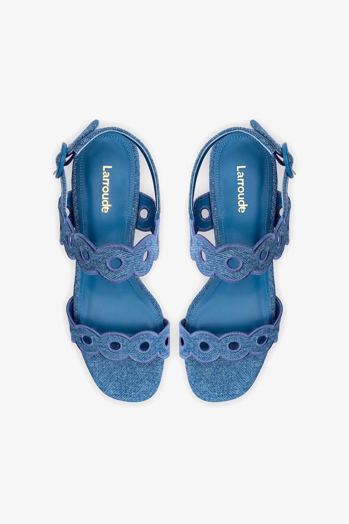Florence Embroidered Denim Sandals for Women - Stylish Blue Casual Summer Shoes for Beach, Travel & Everyday Wear