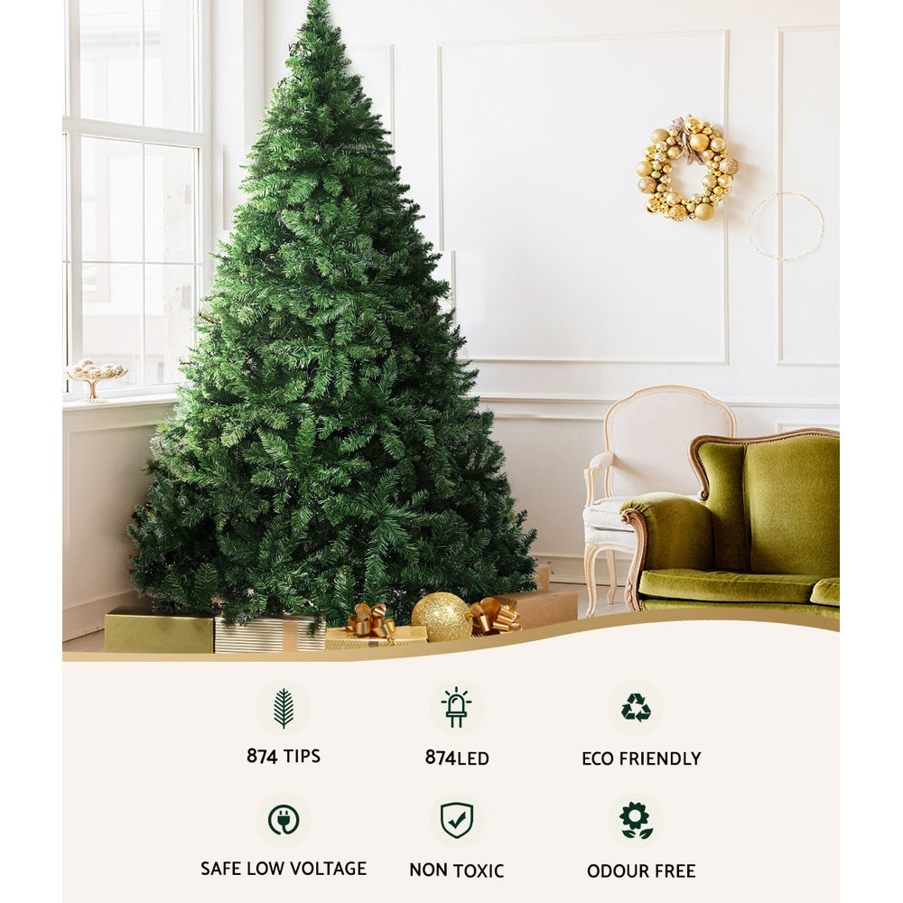 6FT Pre-Lit Christmas Tree with 874 Warm White LED Lights - Perfect for Home, Office, and Holiday Decorations