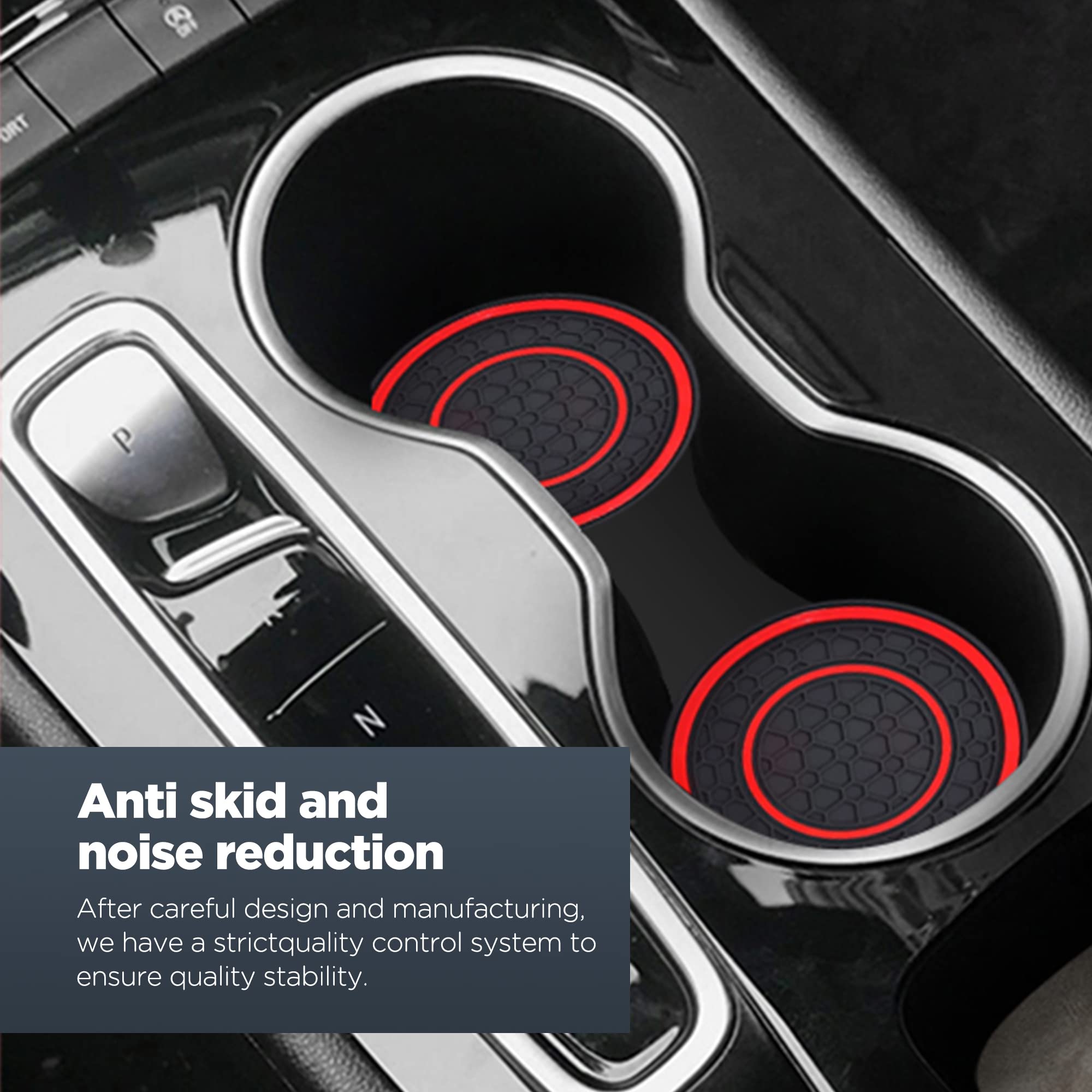 2-Pack Non-Slip Car Cup Coasters - 2.75