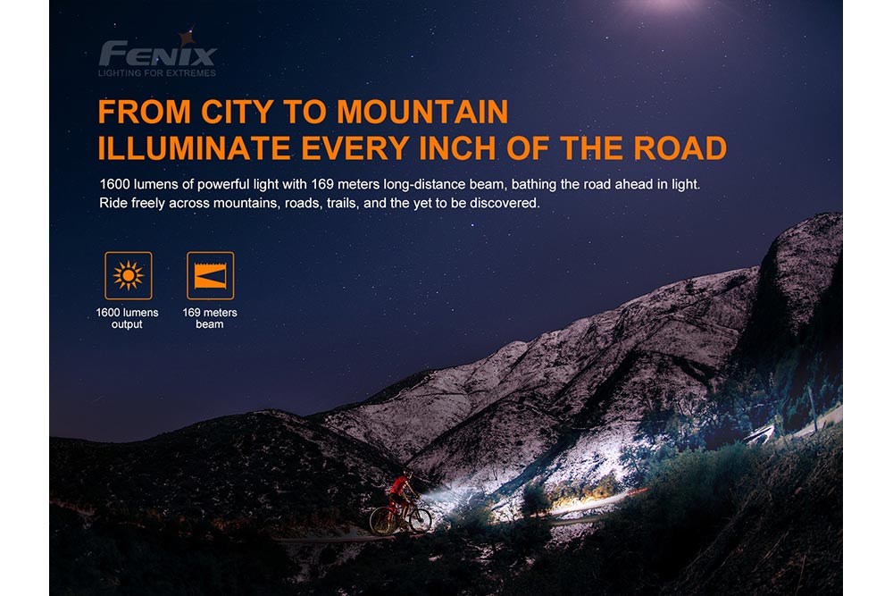 Fenix BC26R 1600 Lumen USB-C Rechargeable Bike Light with BC05R V2 Free Gift - Perfect for Night Cycling, Mountain Biking & Commuting