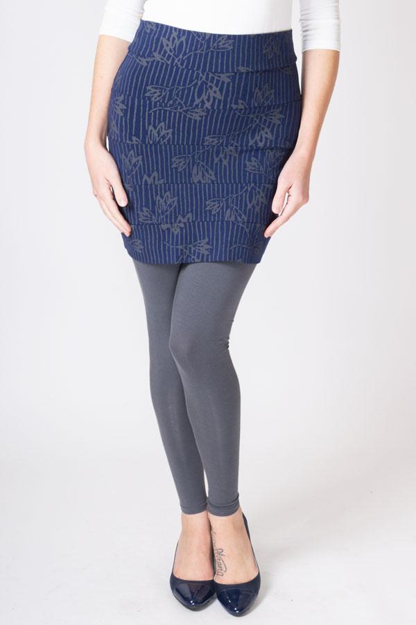 Whistler Skirt in Indigo & Grey Snowdrop Print - Women's Winter Fashion Skirt for Snowboarding & Outdoor Activities - Final Sale