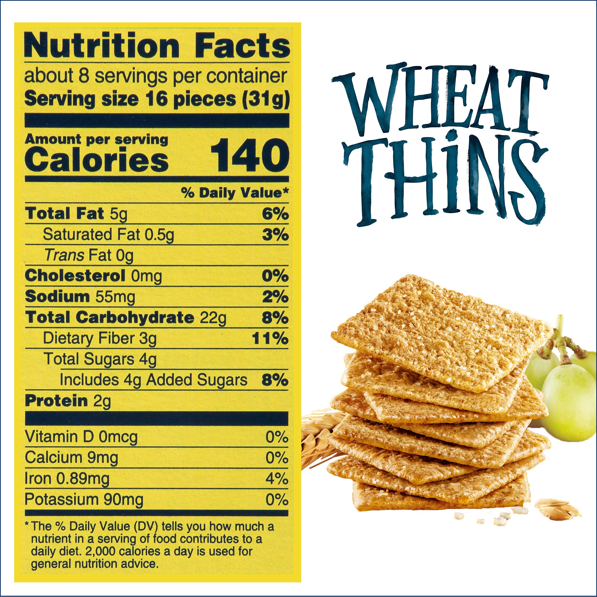 Wheat Thins Hint of Salt Whole Grain Low Sodium Crackers - 6 Pack (9.1 oz Each) | Healthy Snack for Office, School & Travel | Gluten Free Baked Crackers