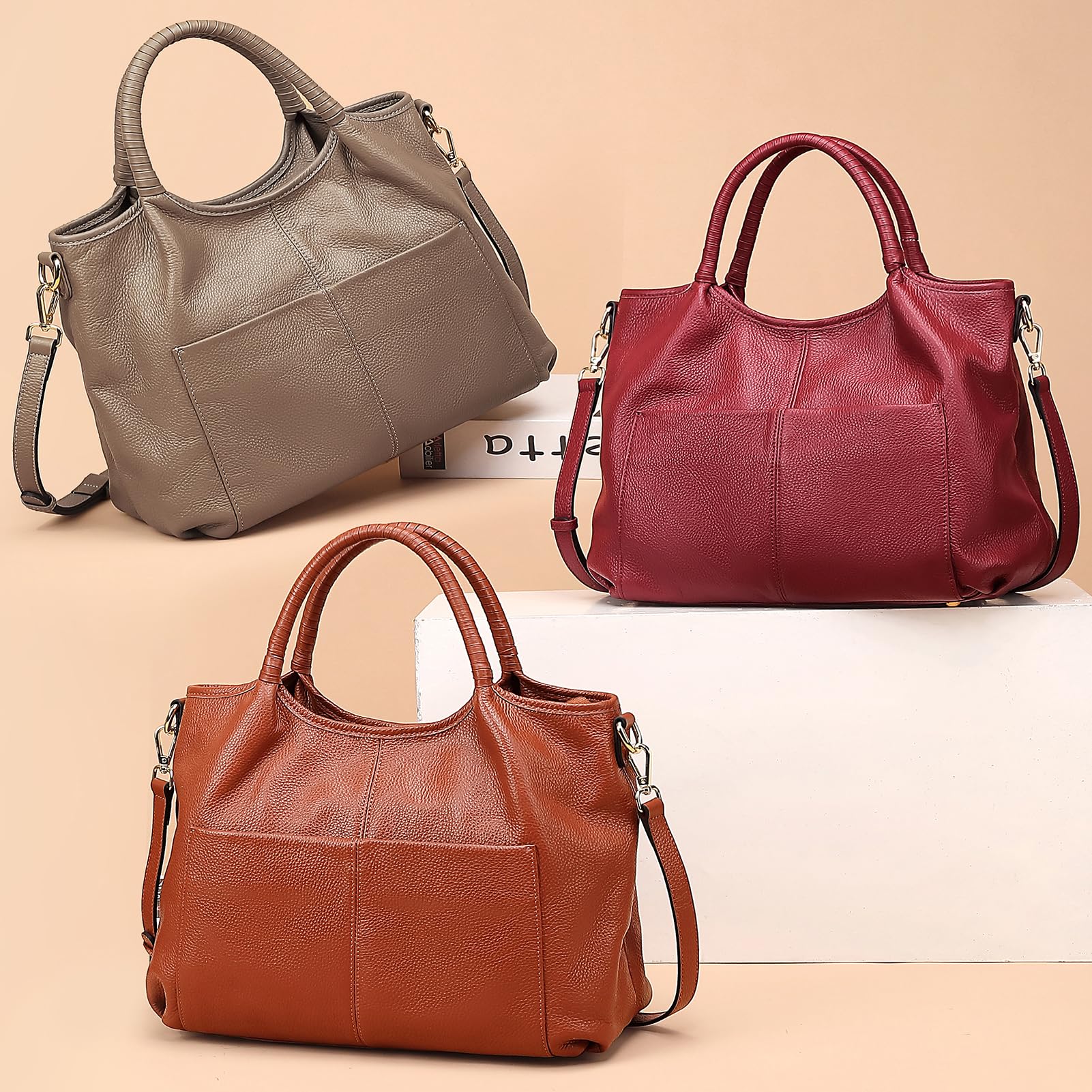 Genuine Leather Crossbody Shoulder Bags for Women - Designer Handbags & Top Handle Satchel Purse | Perfect for Work, Travel & Everyday Use