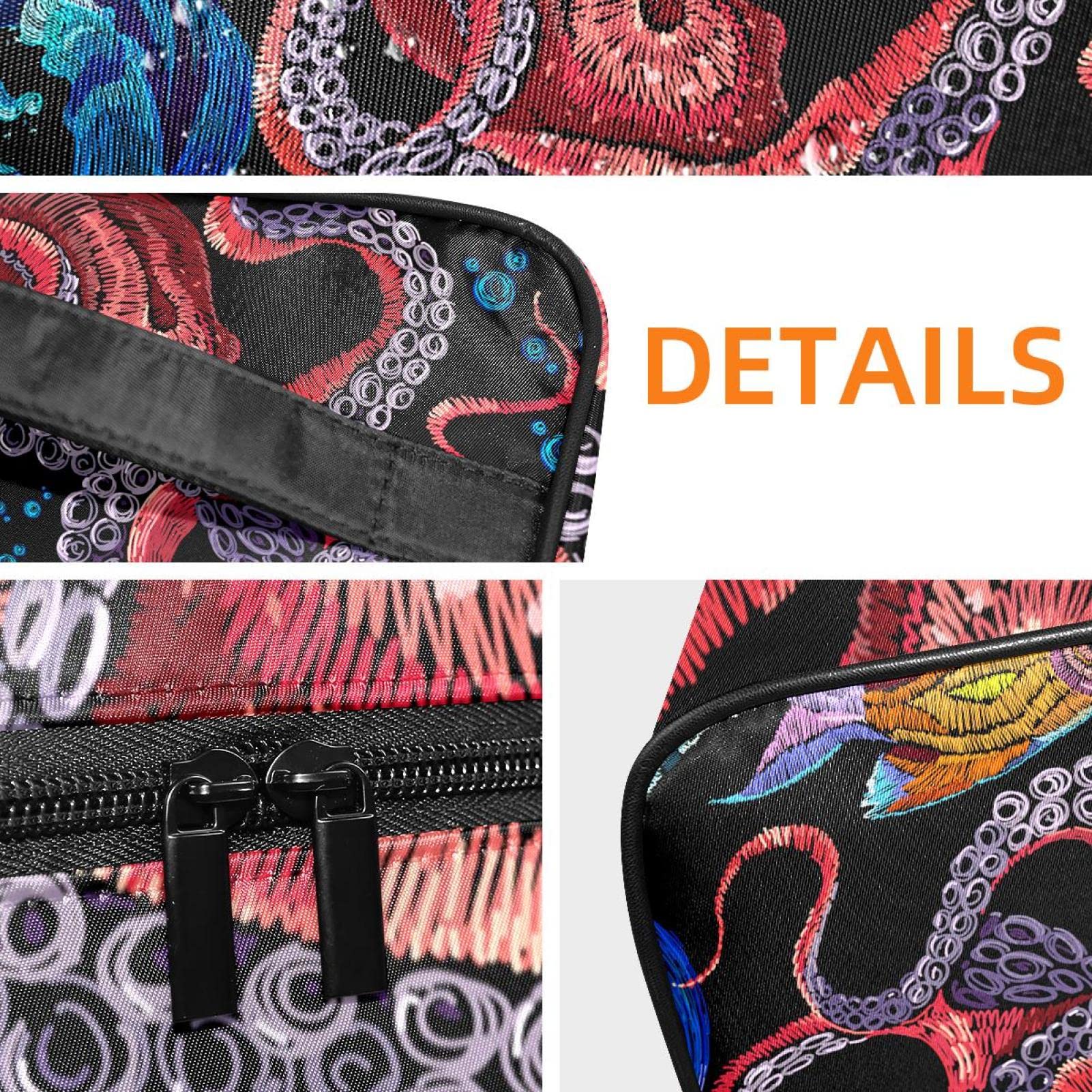 Abstract Fish Octopus Makeup Bag - Travel Cosmetic Organizer for Women & Girls - Perfect for Toiletries & Travel