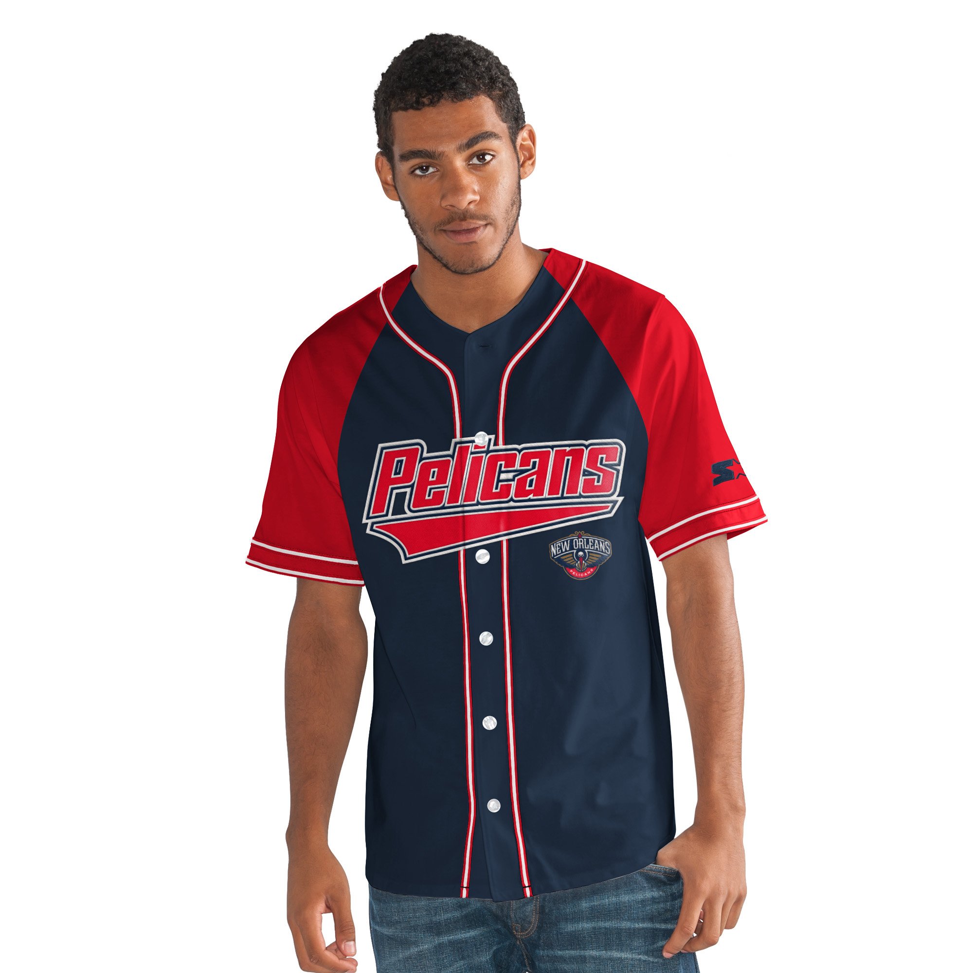 STARTER Men's NBA Player Baseball Jersey - Authentic Basketball & Baseball Sports Apparel for Fans, Games, and Casual Wear