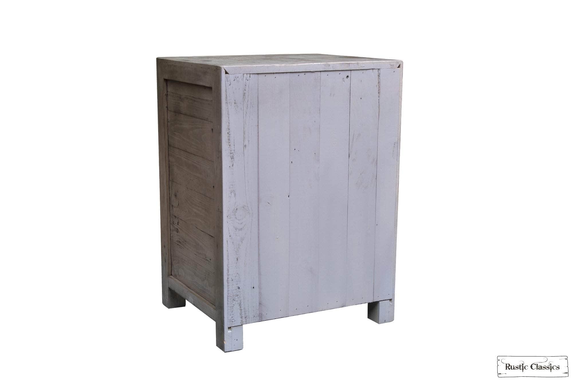 Whistler Grey Reclaimed Wood 3-Drawer Nightstand - Rustic Bedside Table for Bedroom, Living Room & Guest Room