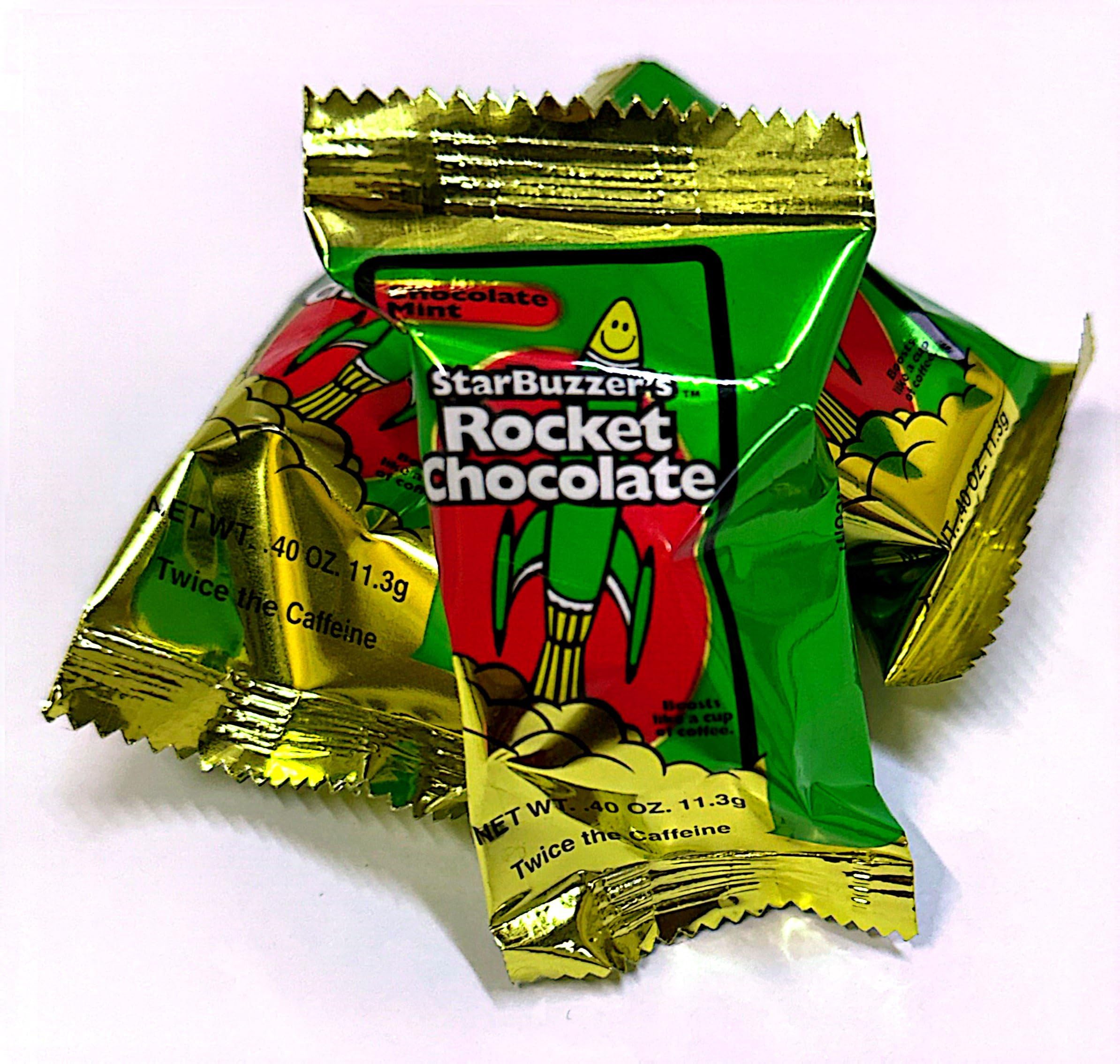 Rocket Chocolate Milk Chocolate Mint Flavored Caffeinated Chocolate Truffles 100 Count - Energy Boosting Snacks for Workouts, Office & Late Night Study Sessions