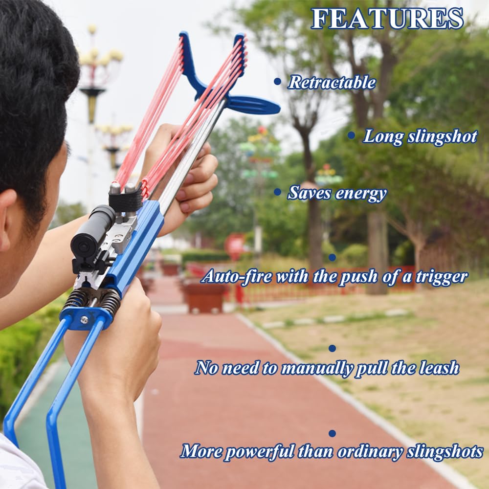 Piaoyu Slingshot Rifle - Classic Blue Edition | Powerful Stainless Steel Hunting Slingshot for Adults | Portable Catapult with Double Safety Device | Perfect for Outdoor Target Practice, Hunting & Survival Training
