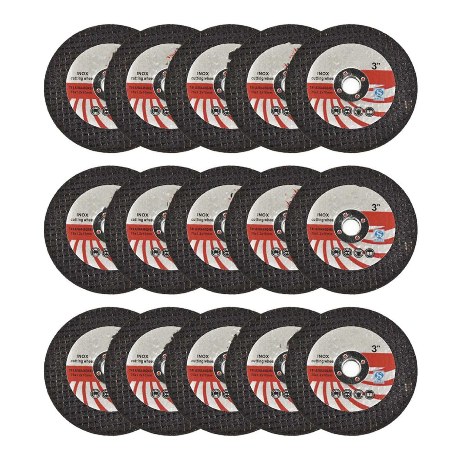 15pcs 75x10x1.2mm Cutting Discs for Angle Grinder - Flap Grinding Wheels & Sanding Pads for Metal, Wood, Stone Polishing - Power Tool Accessories for DIY & Professional Use