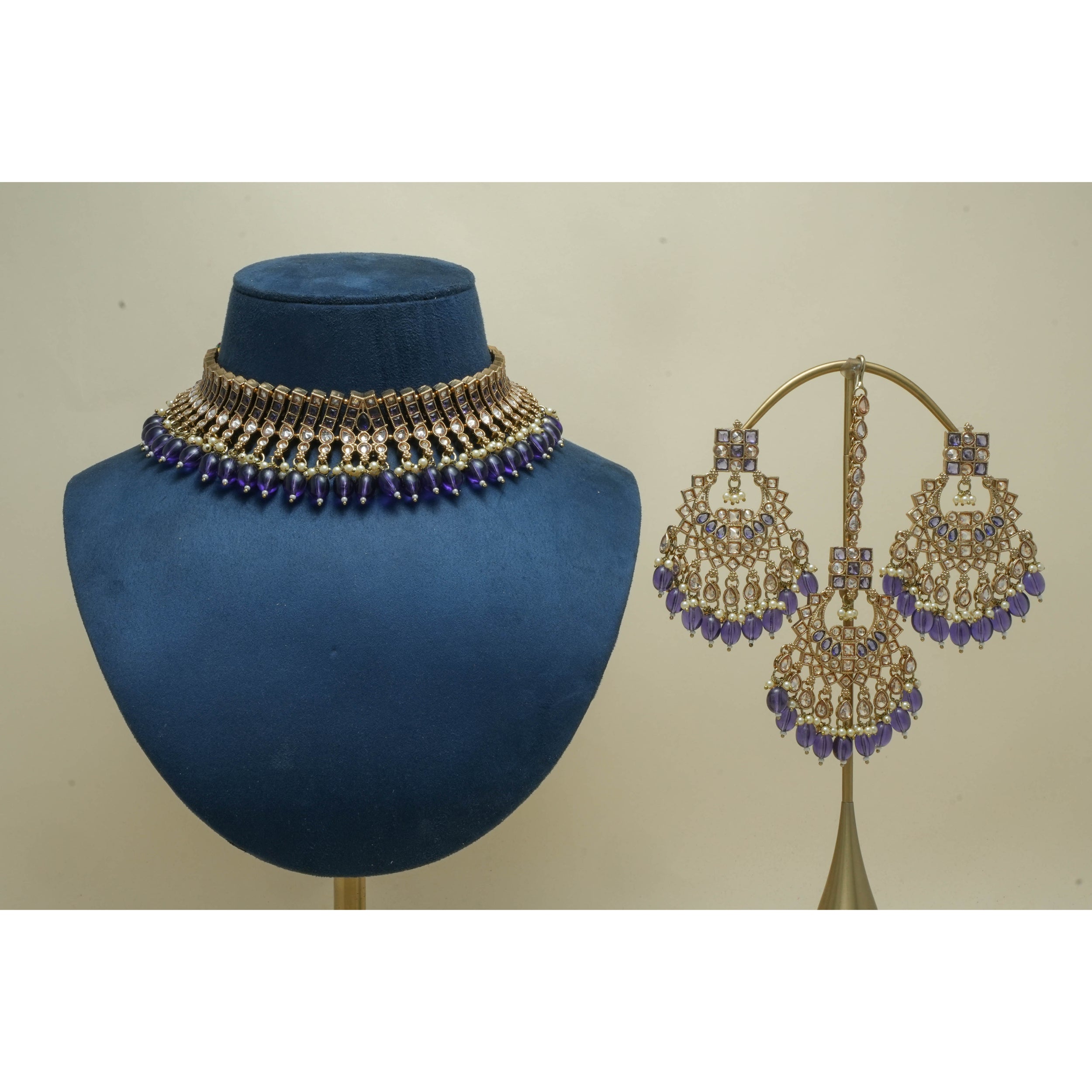 ANVIKA POLKI FULL SET - Traditional Indian Jewelry Set for Weddings & Festivals | Perfect for Bridal, Party & Cultural Events