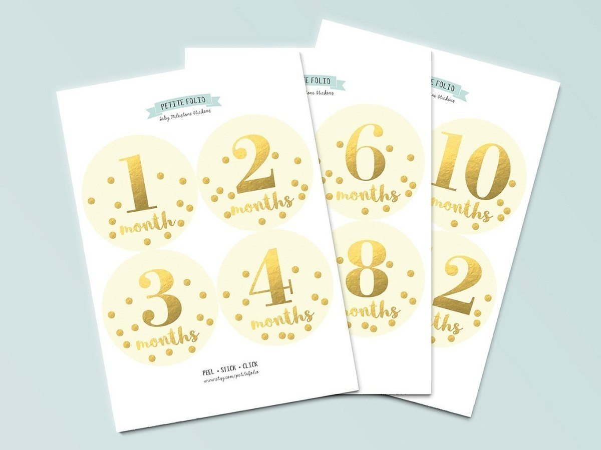 Confetti Baby Monthly Stickers - Adorable Milestone Markers for Baby's First Year | Perfect for Photo Props, Scrapbooking & Memory Keepsakes