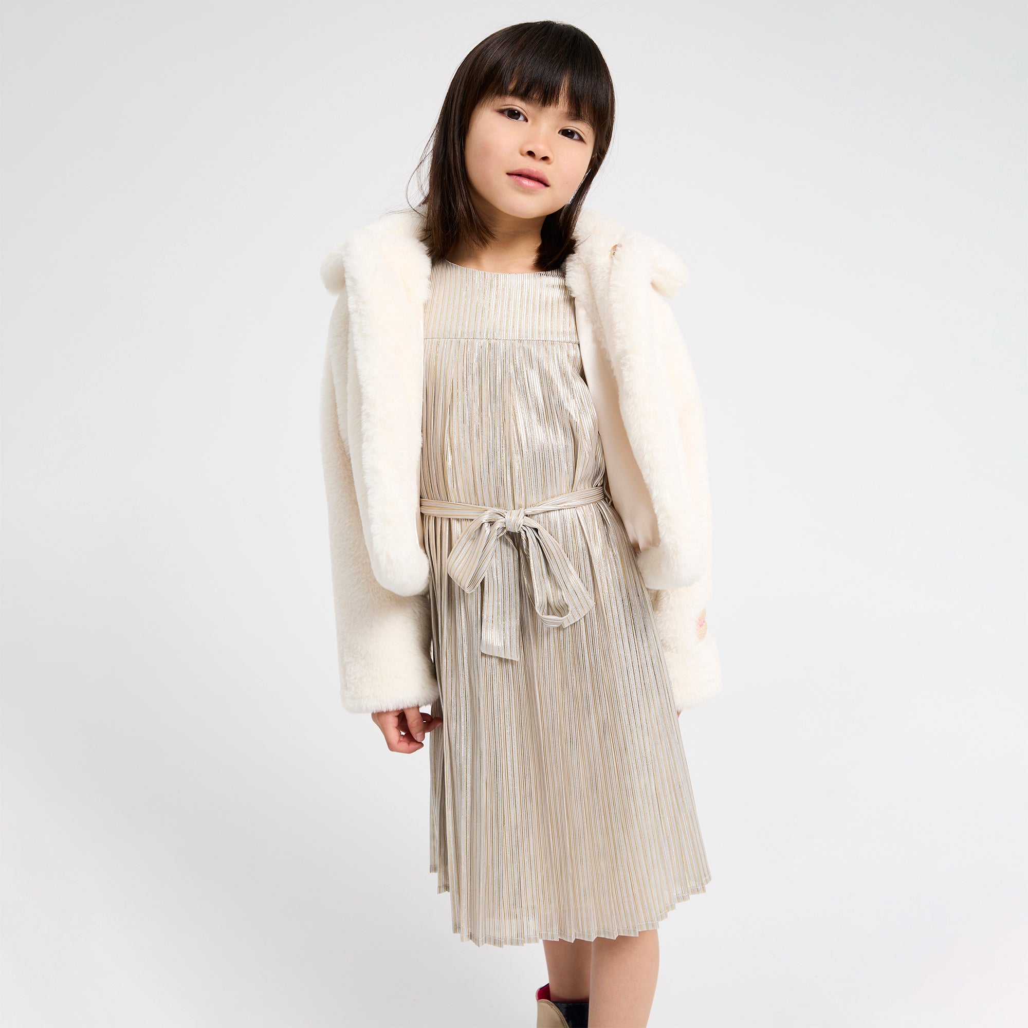 Billieblush Women's Ivory Coat - Elegant Winter Outerwear for Casual & Formal Occasions