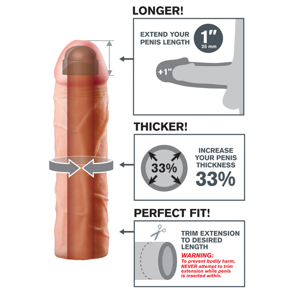 Fantasy X Tensions Perfect 1 Firm Tip Penis Extension Sleeve for Enhanced Pleasure - Adult Toy for Couples & Solo Play - Intimate Accessory for Spicing Up Your Sex Life