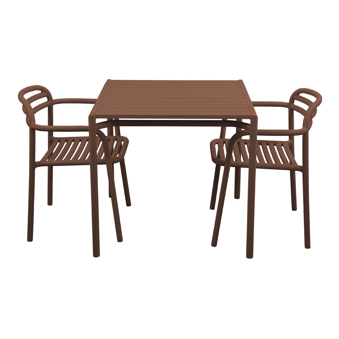 Modern Bliss Square Dining Table Set with 4 Armchairs - Perfect for Small Spaces, Kitchen, Breakfast Nook & Apartment Dining
