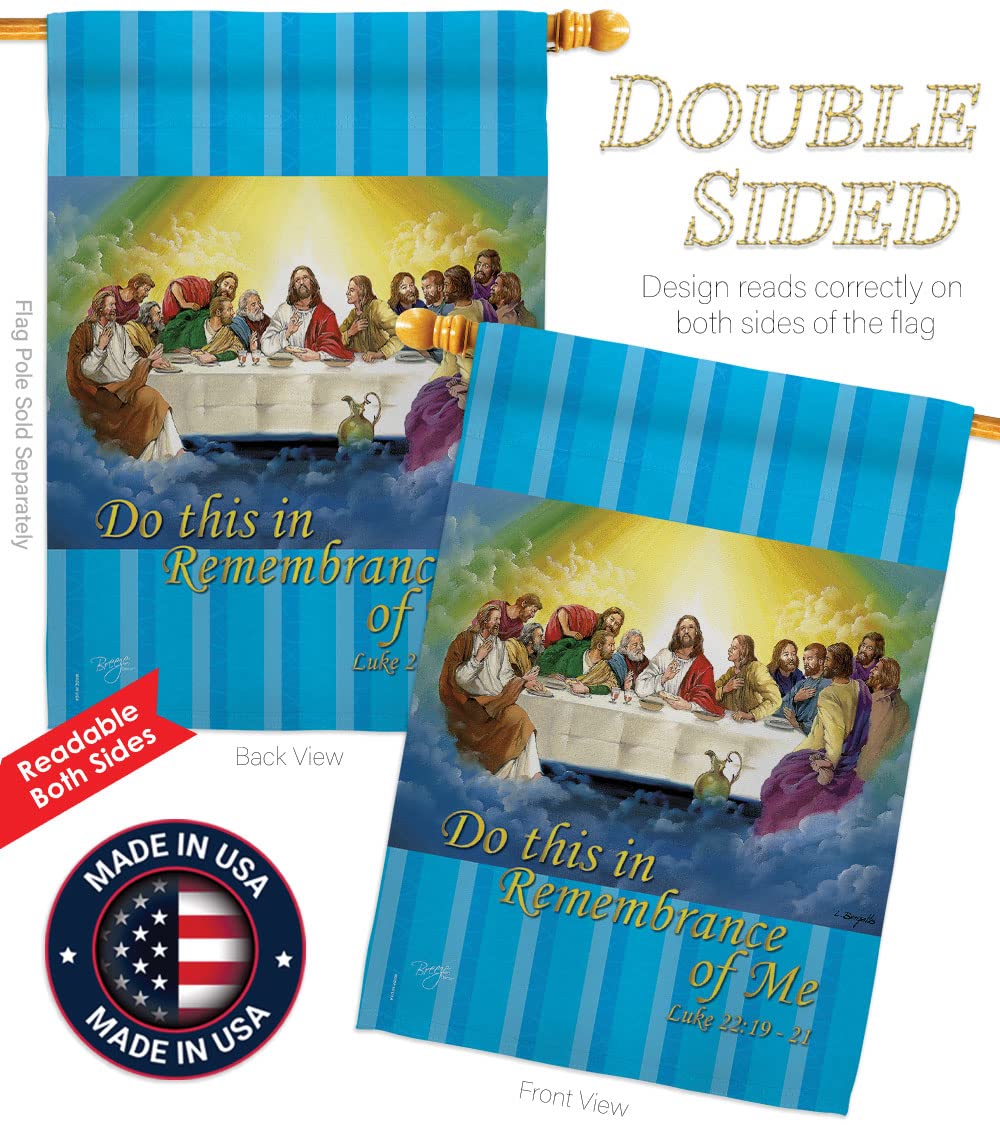 Last Supper Religious House Flag Set 28x40