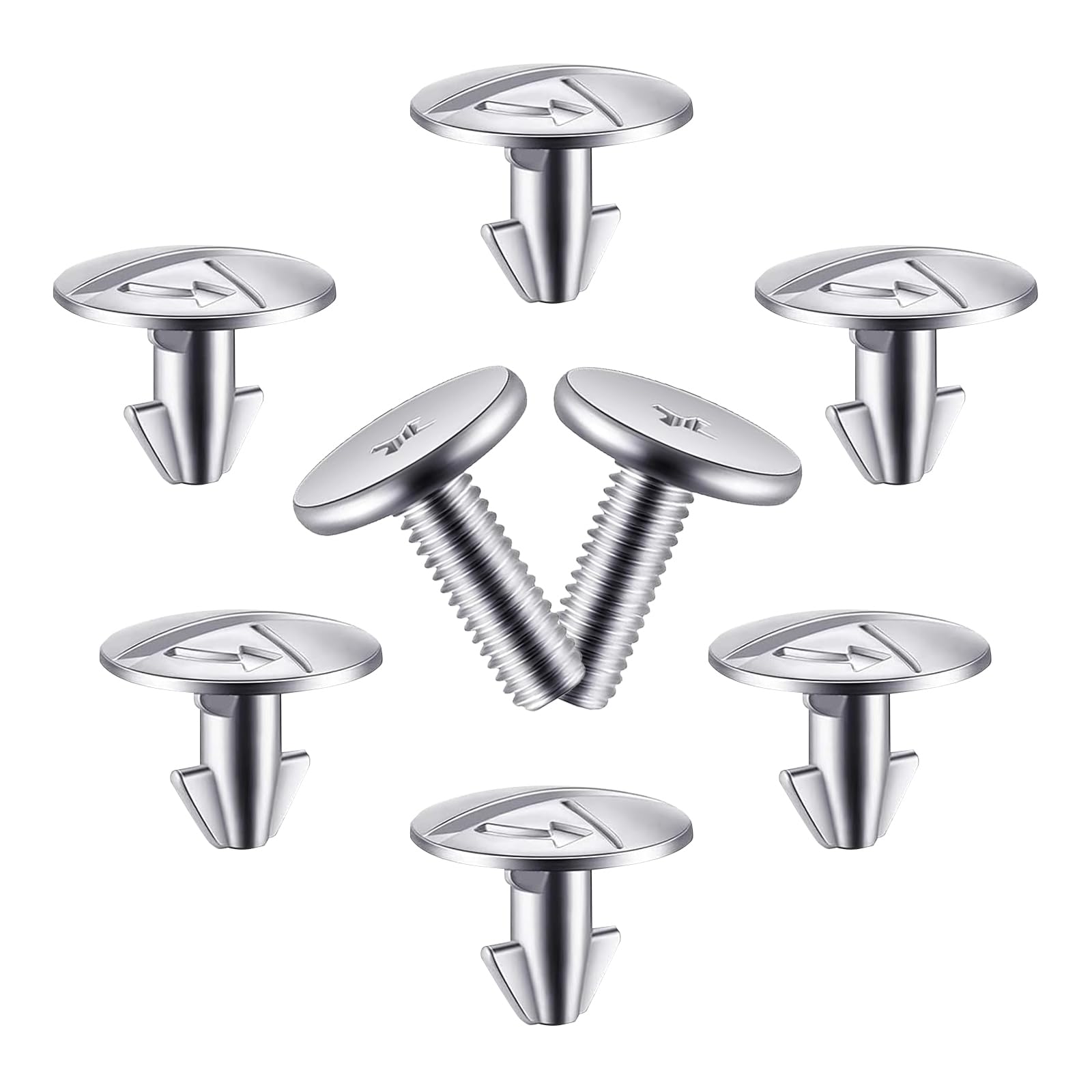 8 Pack Durable Metal Car Engine Cover Pins - Replacement Fasteners for Honda Accord Civic CR-V (Silver) | OEM 90674-TY2-A01 90105-TBA-A00 Compatible | Easy Installation Tool Included | Perfect for Engine Maintenance & DIY Auto Repairs