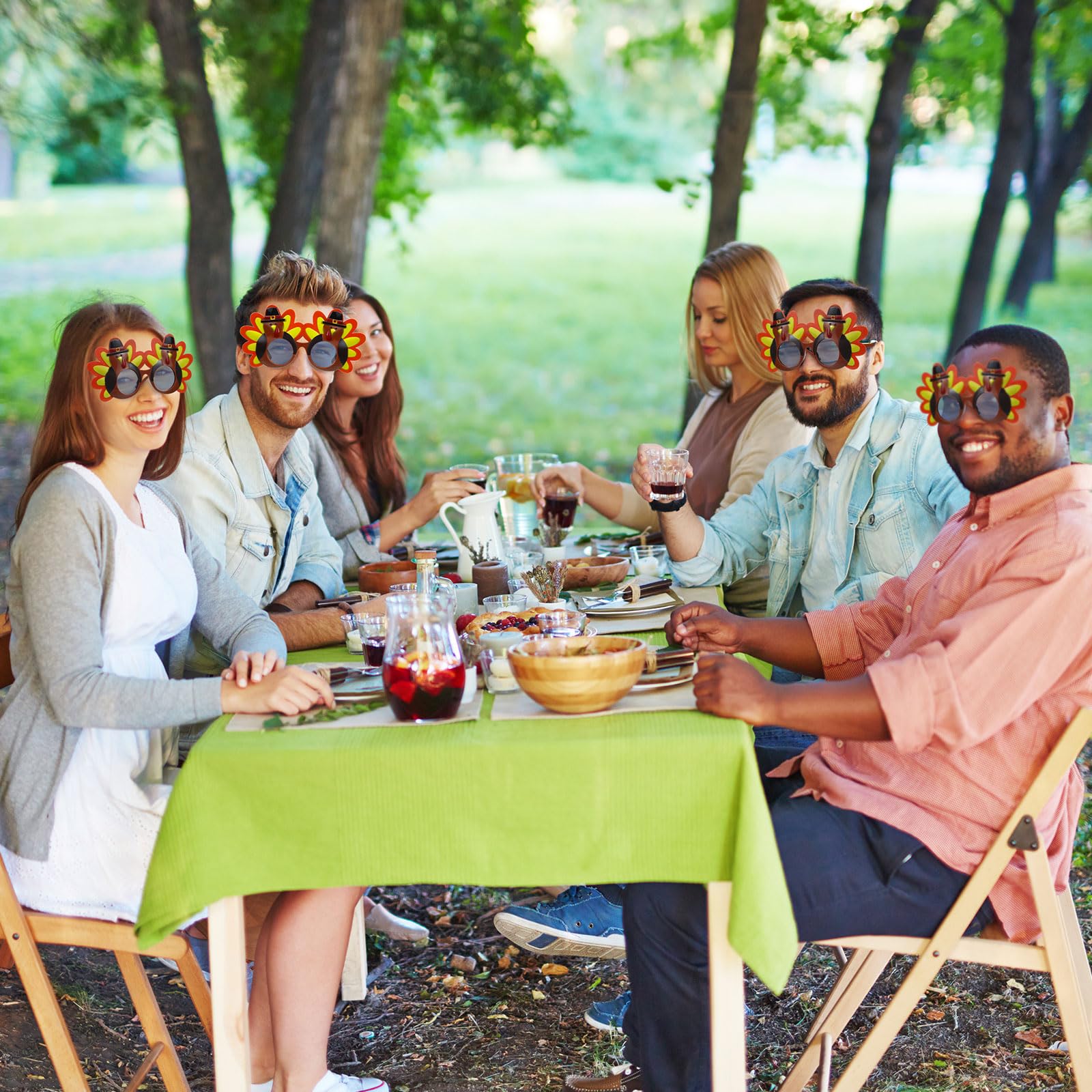 Funny Thanksgiving Turkey Sunglasses - Cartoon Eyeglasses for Autumn Costume, Birthday Party & Holiday Celebrations - Perfect for Halloween, Thanksgiving Parties, Cosplay and Festive Events
