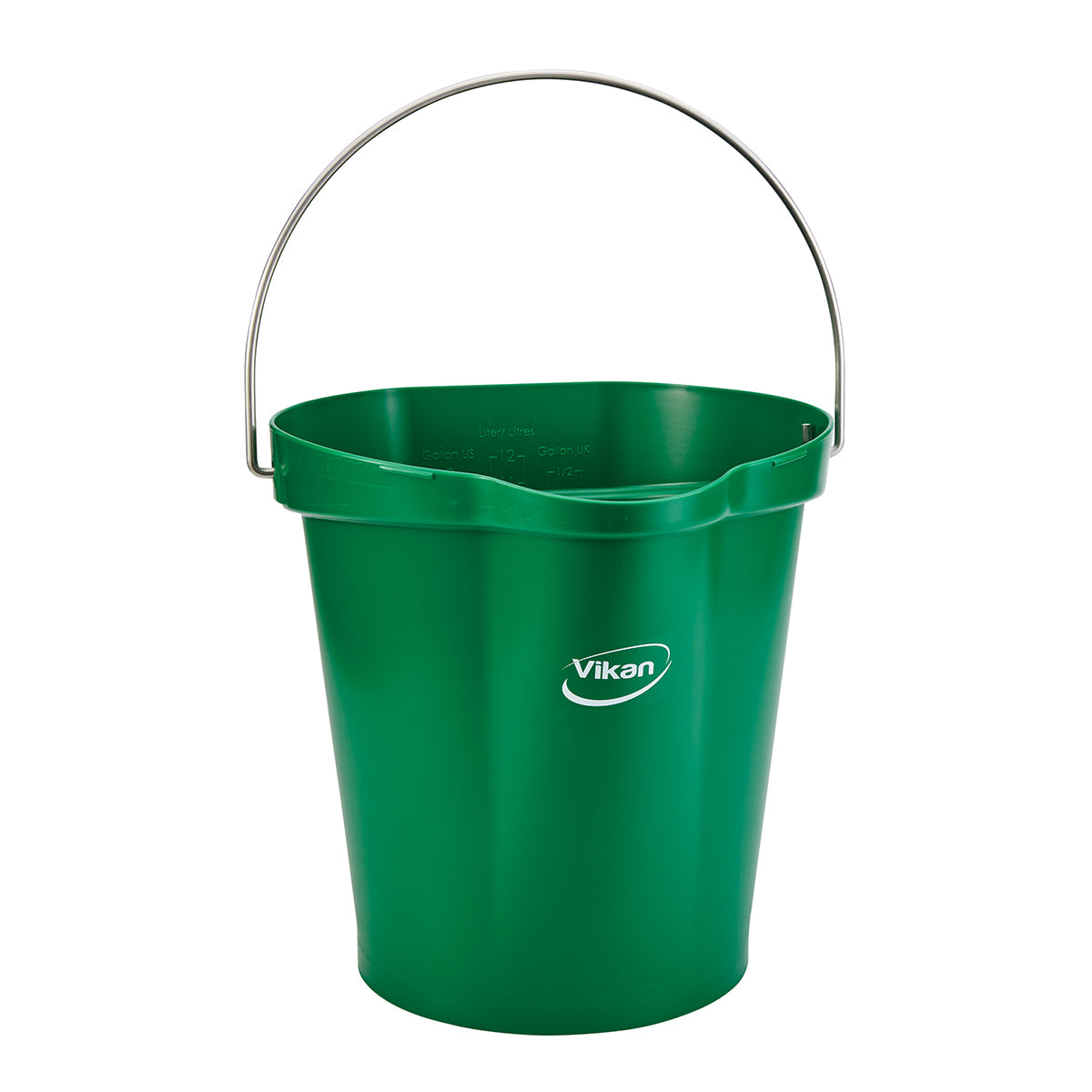Vikan 3 Gallon Heavy Duty Bucket with Stainless Steel Handle - Durable Utility Pail for Cleaning, Gardening, and Household Chores (1-Pack)