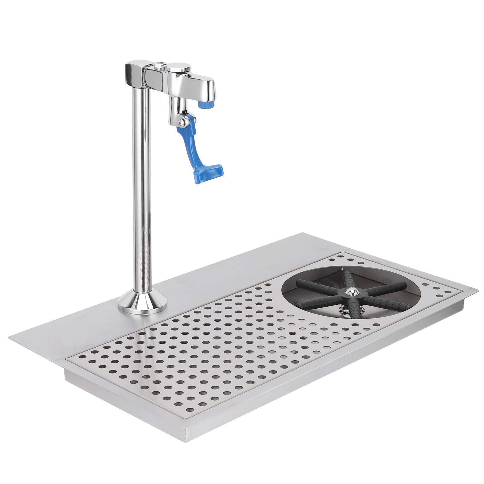 Commercial Stainless Steel Glass Rinser with Multi-Angle Water Outlet - Bar Cup Washer with Faucet & Plum Blossom Hex Cup Holder for Hotel, Cafe, Restaurant | Perfect for Cleaning Wine Glasses, Beer Mugs & Barware in Hospitality Settings