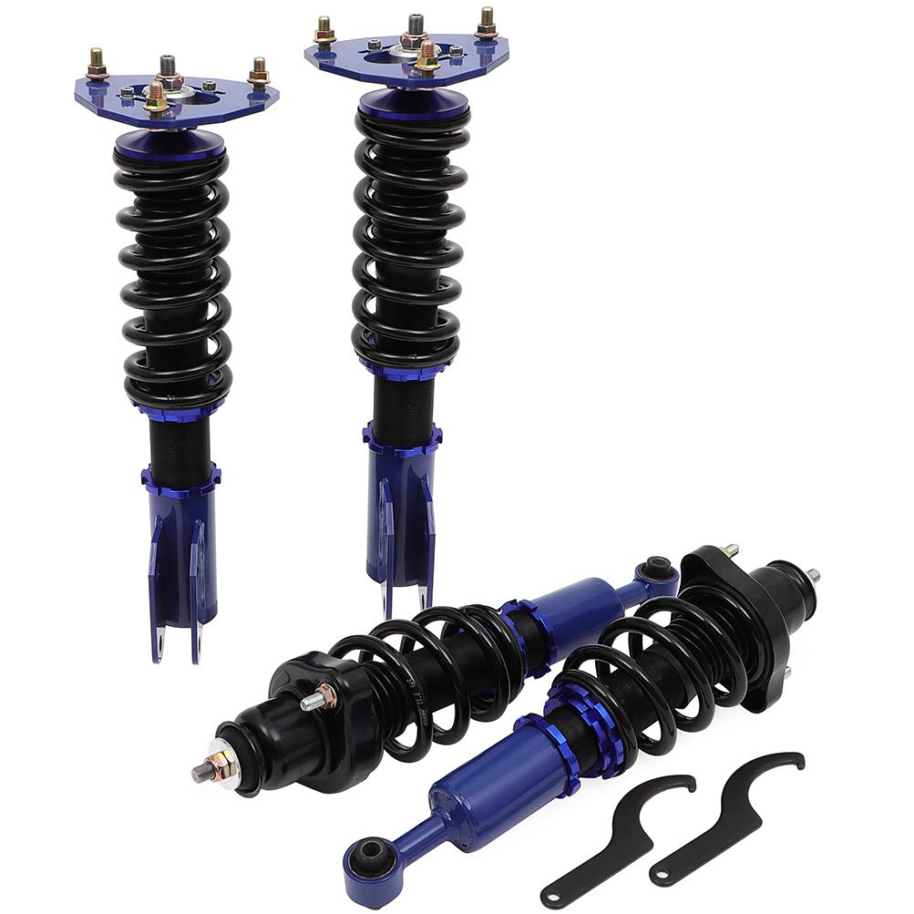 ECCPP Adjustable Height Coilover Suspension Kit - Blue Coil Spring Shocks for 2002-2006 Mitsubishi Lancer | Performance Upgrade for Street Racing & Off-Road Driving