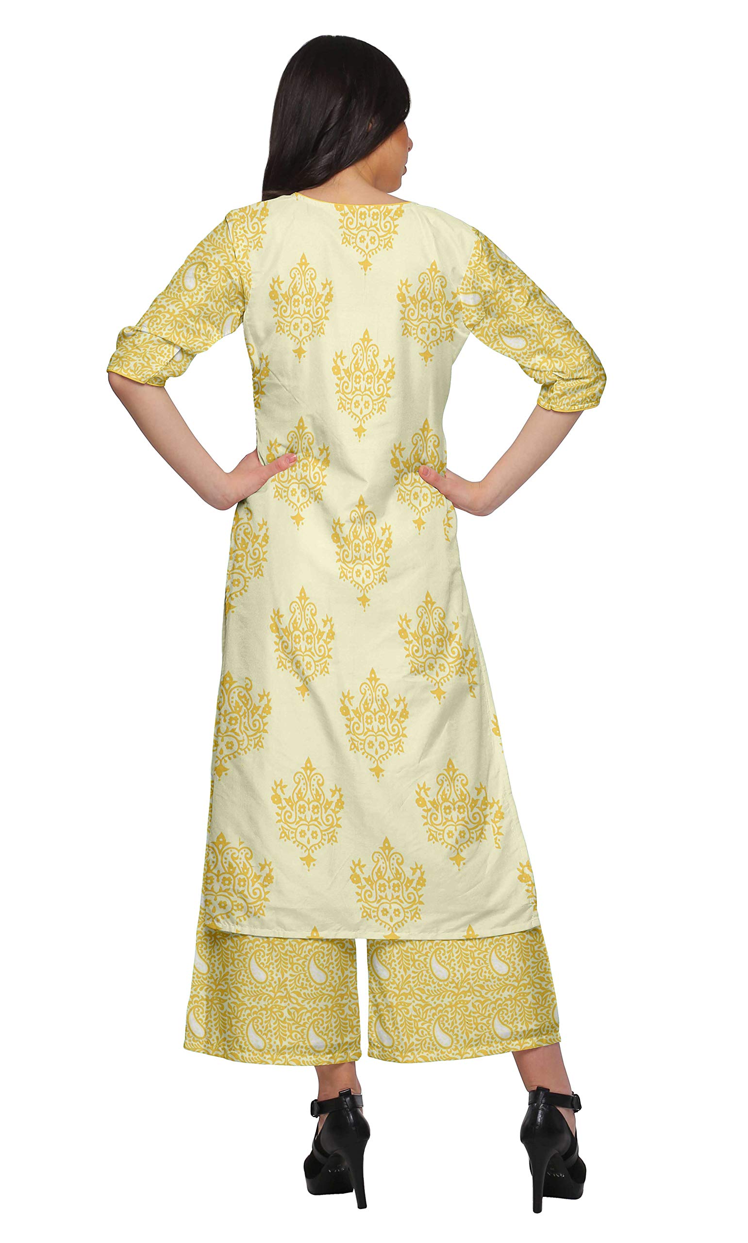 Stylish Moomaya Women's 2-Piece Palazzo Set | Flowy Ethnic Dress Outfit for Casual Wear | Perfect for Summer, Vacations & Boho Fashion