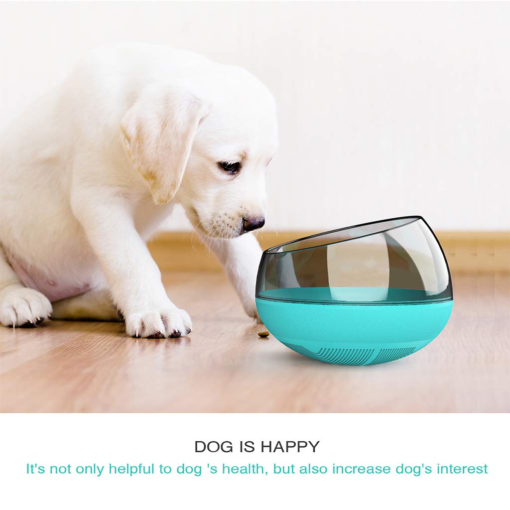 Non-Slip Round Bottom Slow Feeder Dog Bowl - Interactive Fun Maze Design for Small & Medium Dogs - Perfect for Mealtime Enrichment & Preventing Bloat (Blue)