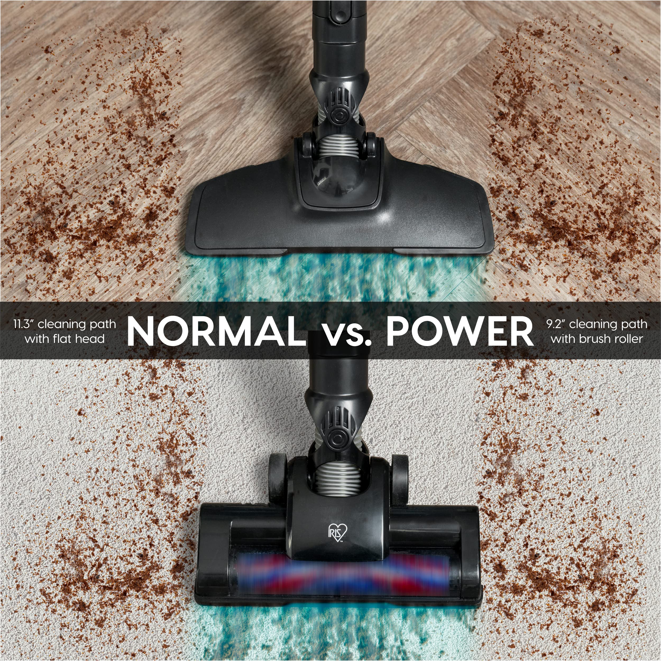 IRIS USA Cordless Stick Vacuum Cleaner - 9000Pa Powerful Suction, 4-in-1 Attachments, 60K RPM Motor, 35 Min Runtime - Ideal for Low-profile Carpets, Hard Floors & Pet Hair Removal - Perfect for Home, Office & Car Cleaning