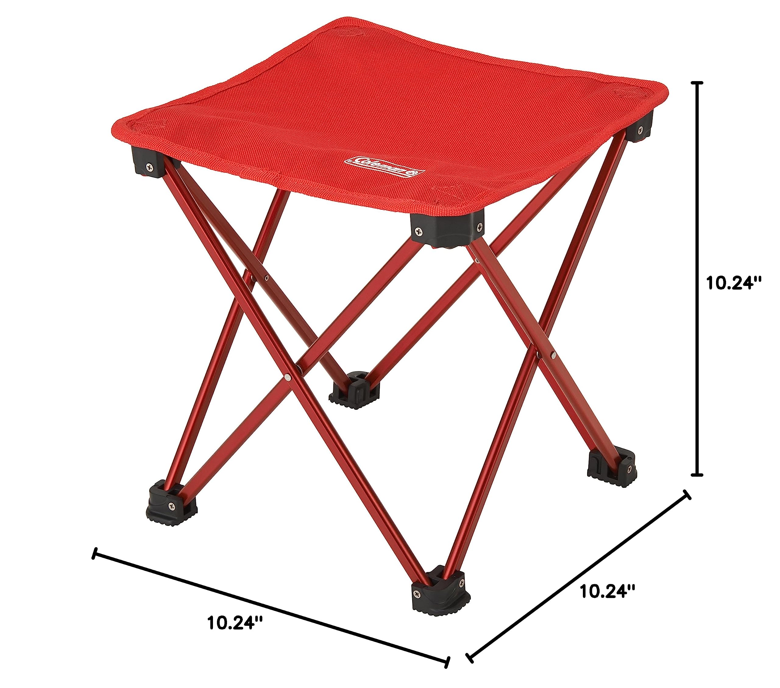 Coleman Compact Trekking Stool - Lightweight Portable Camping Chair for Hiking, Backpacking & Outdoor Adventures (Red) - Perfect for Camping, Picnics & Travel