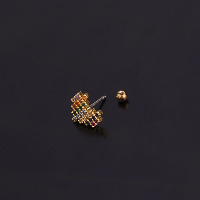 20G Cartilage Pride Conch Stud Earrings - Hypoallergenic Surgical Steel Body Jewelry for Women | Perfect for Piercing, Daily Wear & Special Occasions