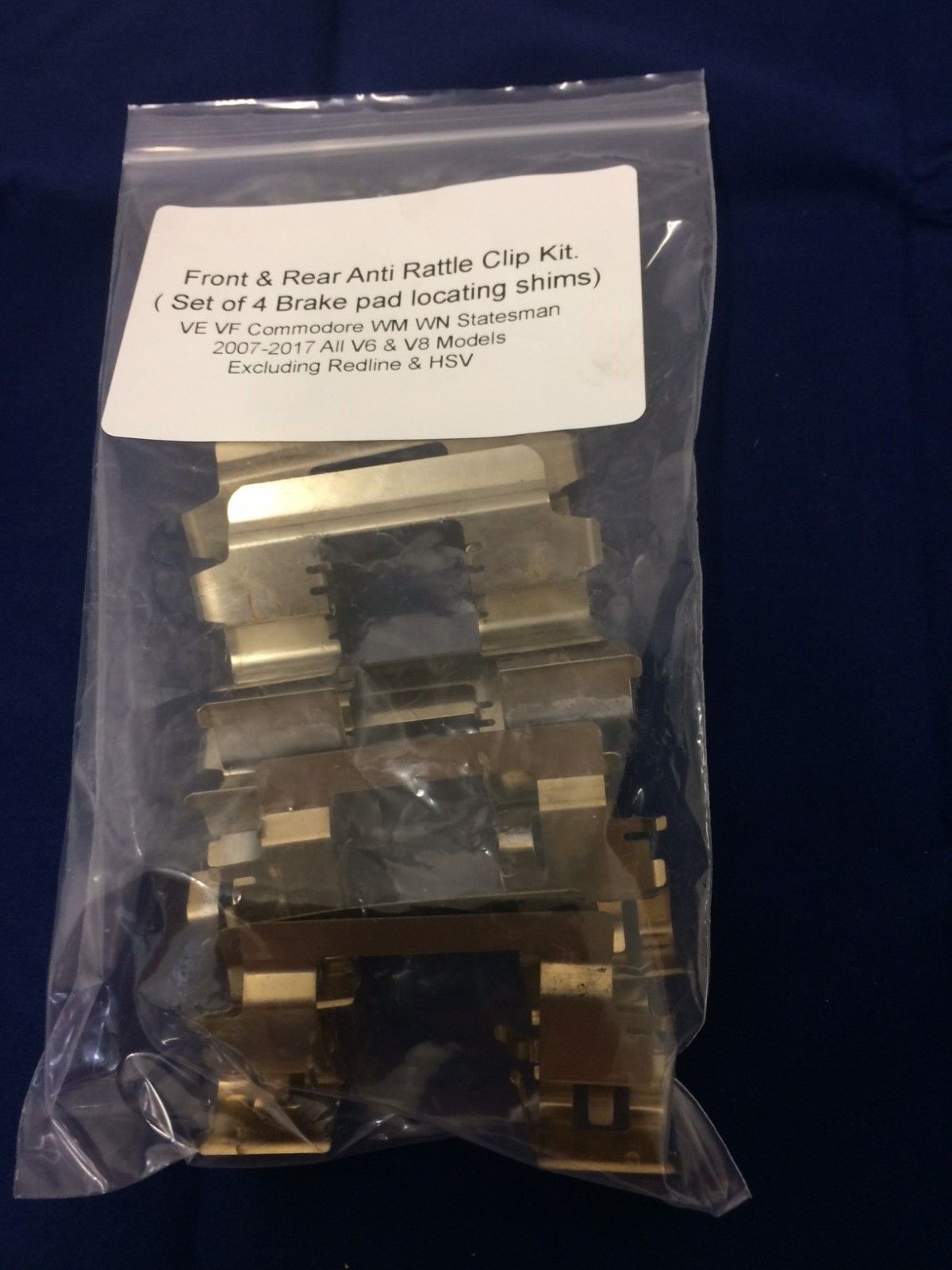 Genuine Brake Pad Locating Shim Kit for Holden Commodore VE VF Statesman WM WN V8 & V6 - Front & Rear Brake Noise Reduction & Secure Fit - Perfect for Daily Driving, Highway Cruising & Performance Upgrades