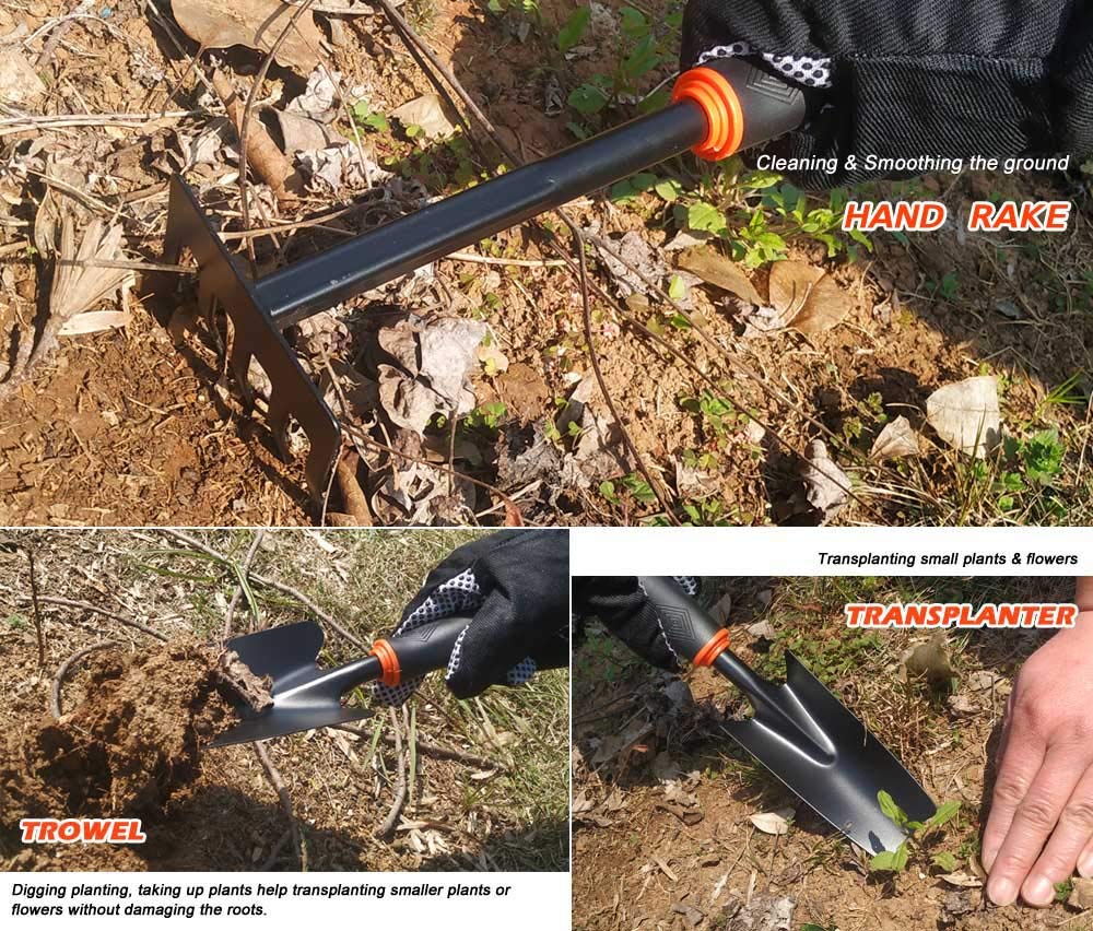 Durable 3-Piece Garden Tool Set - Stainless Steel Trowel, Hand Shovel & Cultivator with Ergonomic Handle for Gardening, Planting & Weeding | Perfect for Men & Women | Indoor & Outdoor Use