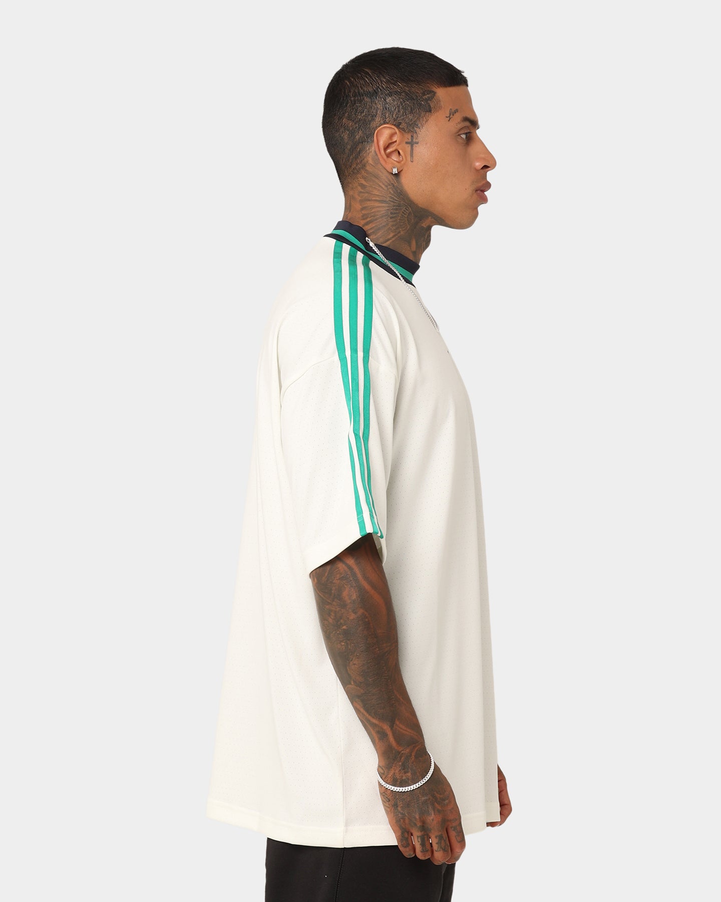 Adidas Premium High-Quality T-Shirt for Men - Off White & Court Green - Casual Wear, Gym, and Street Style Fashion
