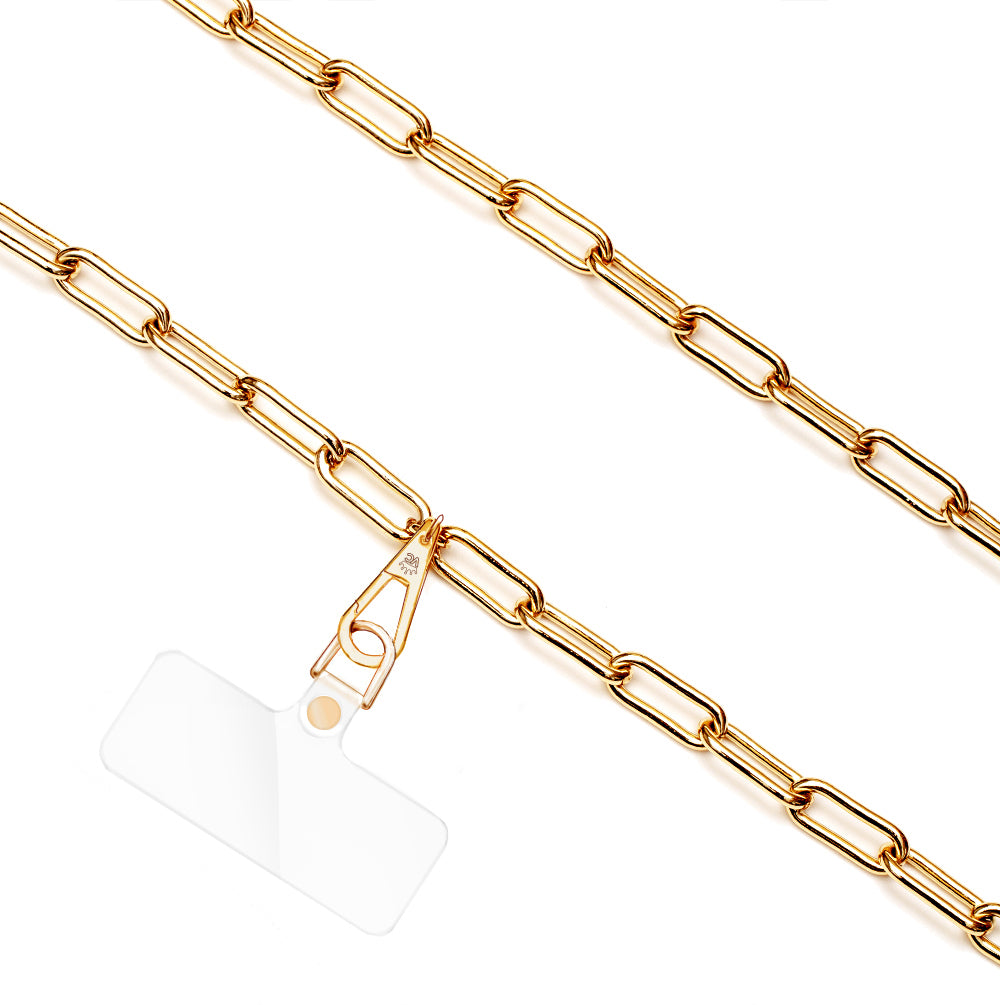 Fashion Gold Chain Phone Crossbody Strap for Women - Adjustable Lanyard for iPhone, Samsung, Smartphones - Perfect for Travel, Shopping, Concerts & Everyday Use