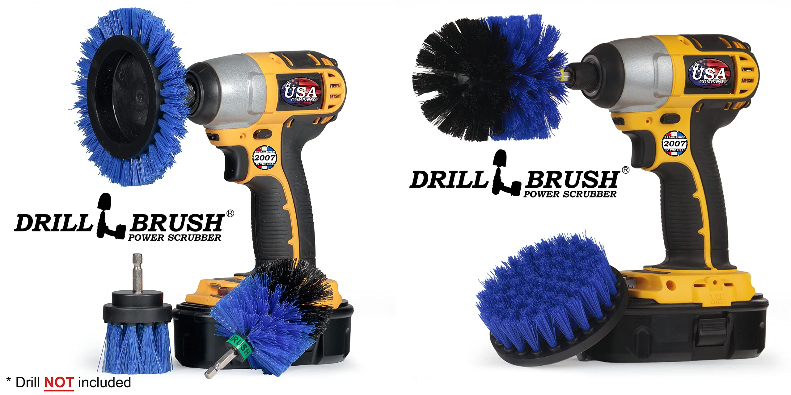 5-Piece Drillbrush Kit for Pool & Boat Cleaning - Hull Cleaner Accessories for Marine Vessels