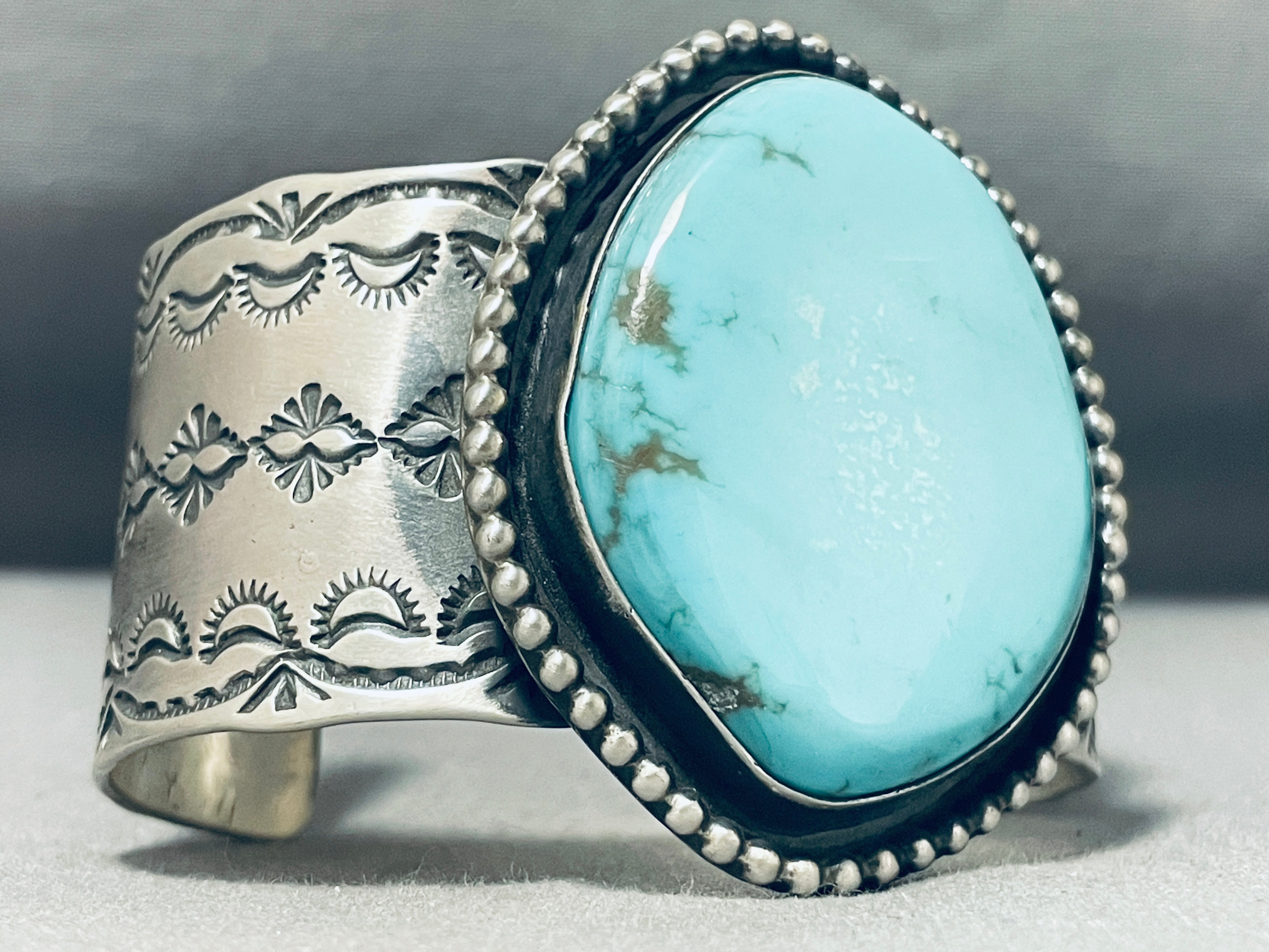 Authentic Navajo Turquoise Sterling Silver Bracelet - 102g Heavy Weight Handmade Native American Jewelry for Women, Gift & Boho Fashion Accessory